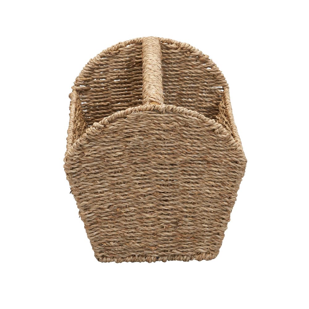 Household Essentials 16.5" Wide Seagrass Rectangular Woven Magazine Rack