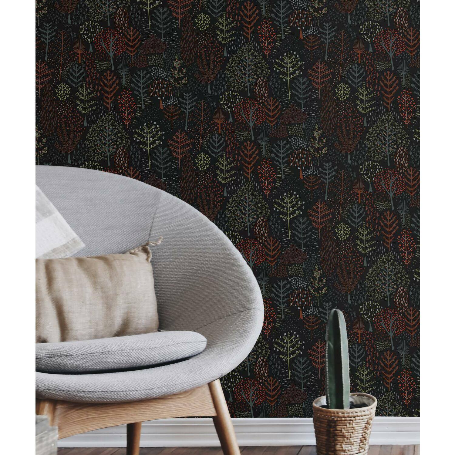 RoomMates Folklore Trees Peel & Stick Wallpaper