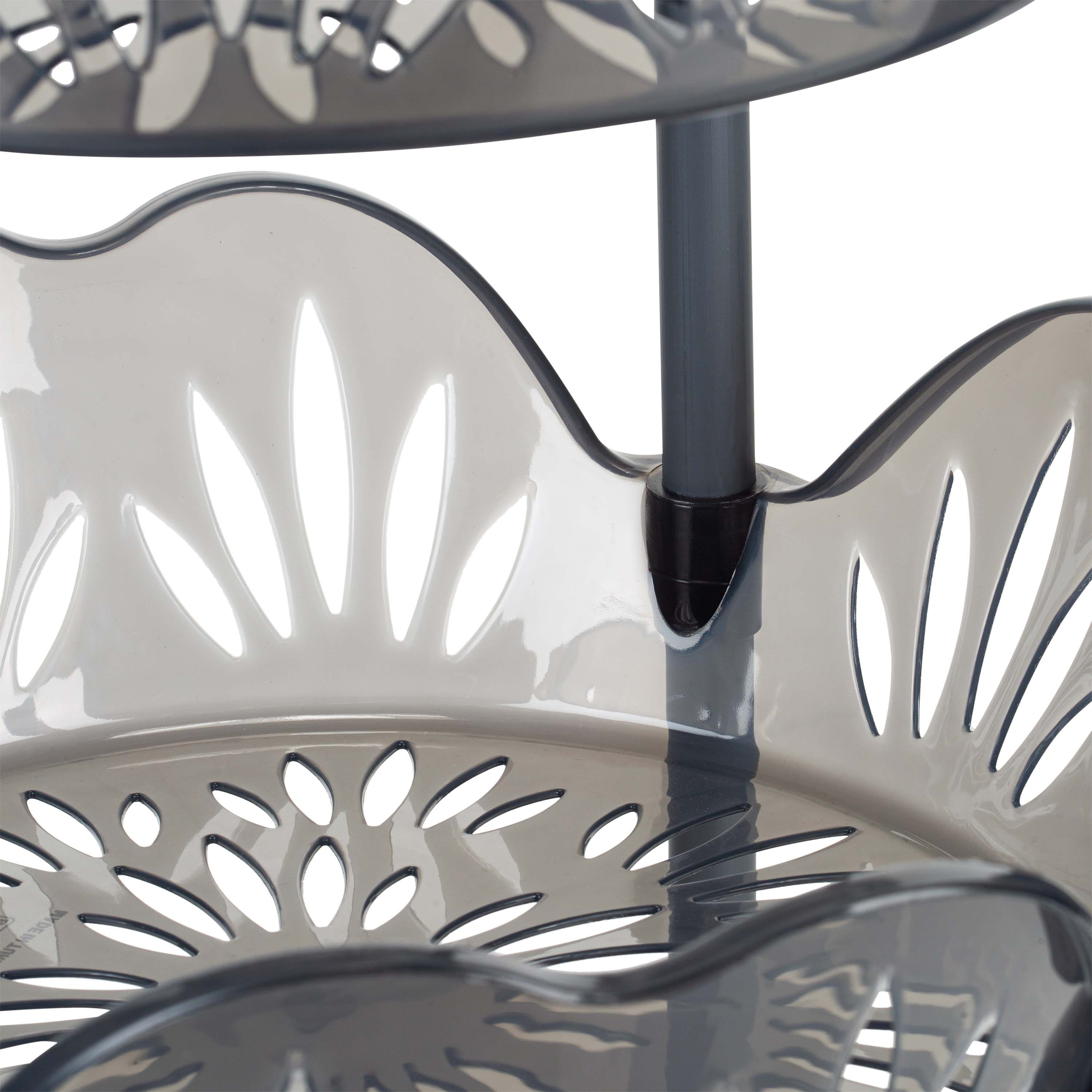 Kitchen Details Smoke Gray 4-Tier Large Basket Shelf