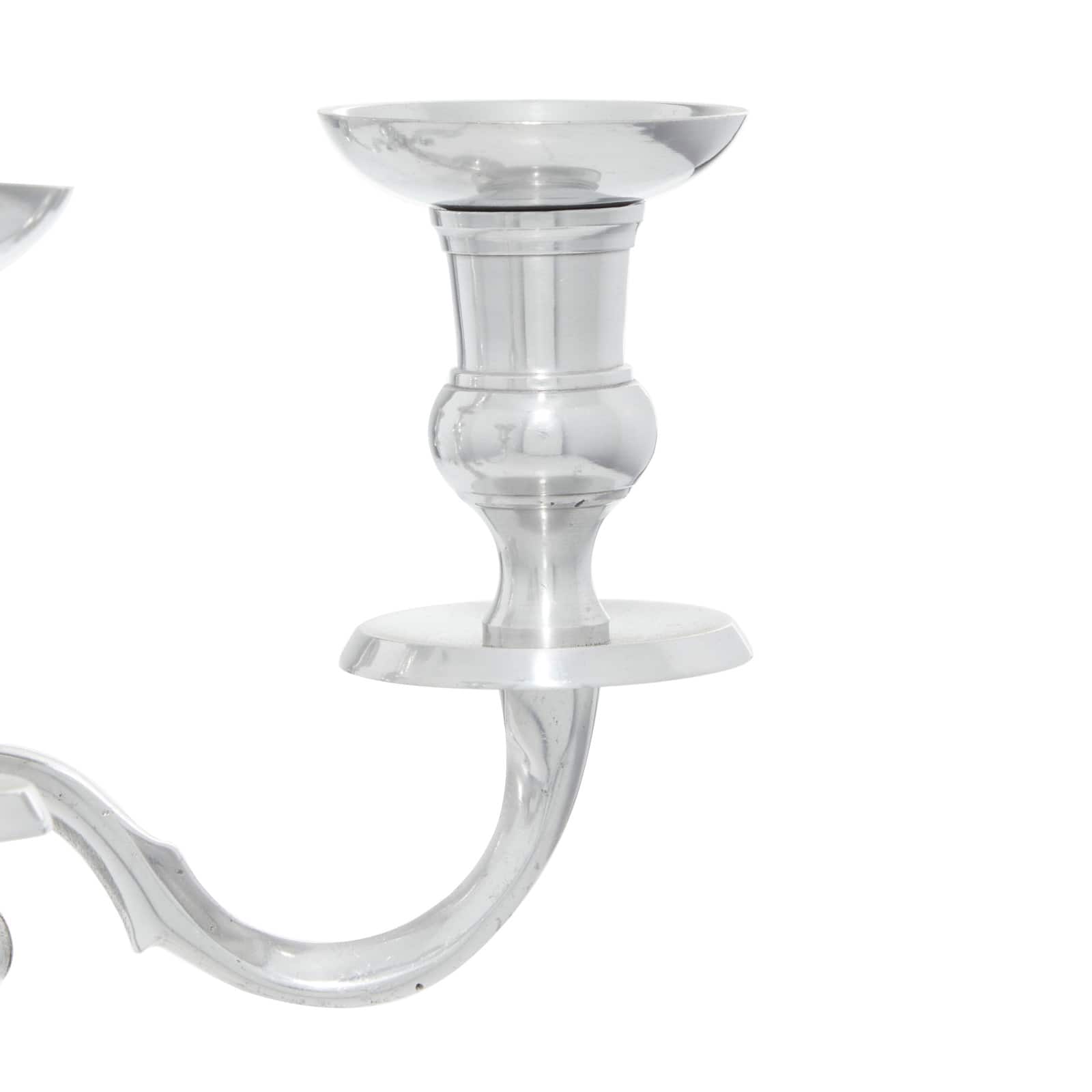 Silver Aluminum Traditional Candlestick Holders, 24" x 16" x 16"