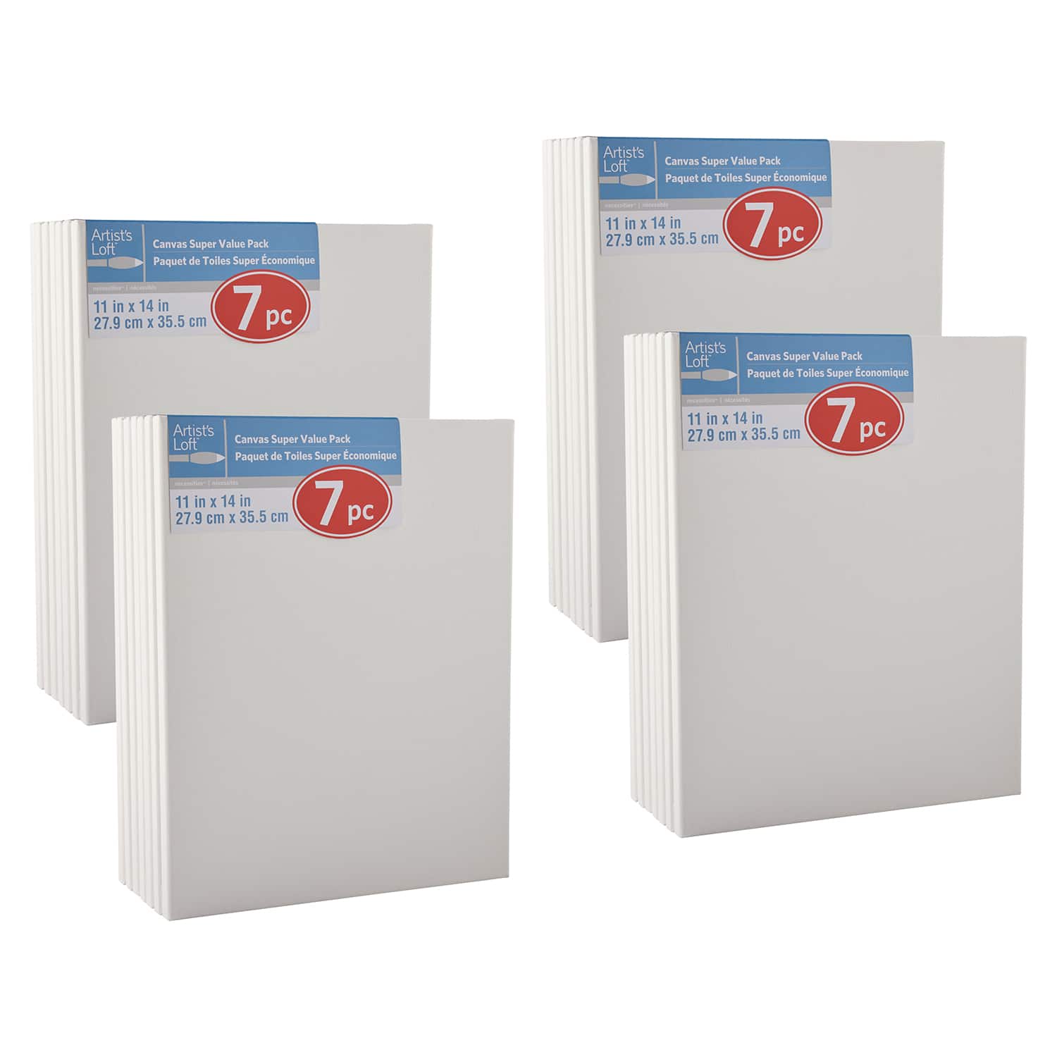 4 Packs: 7 ct. (28 total) 11" x 14" Super Value Canvas by Artist's Loft®