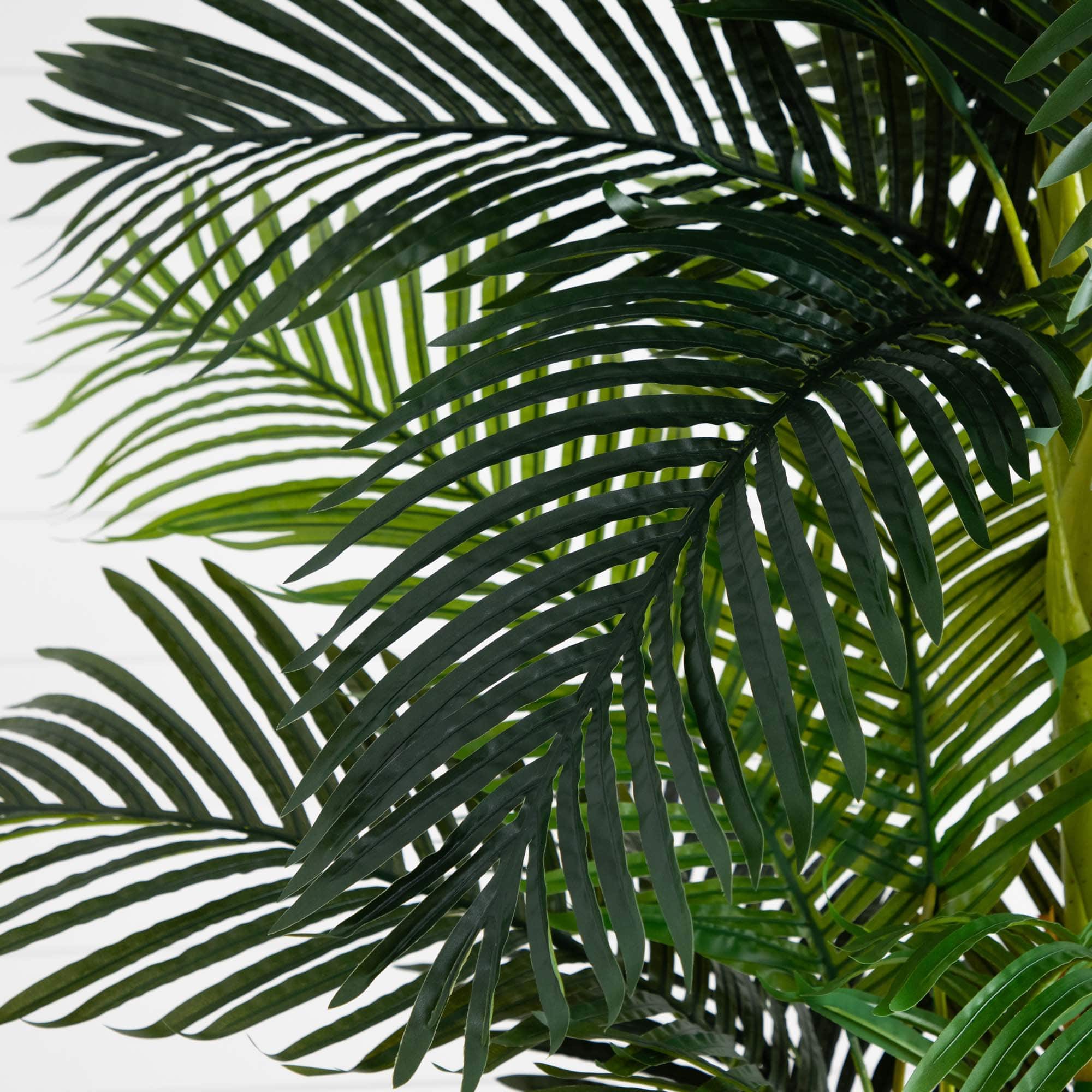 9ft. Potted Green Artificial Double Golden Cane Palm Tree