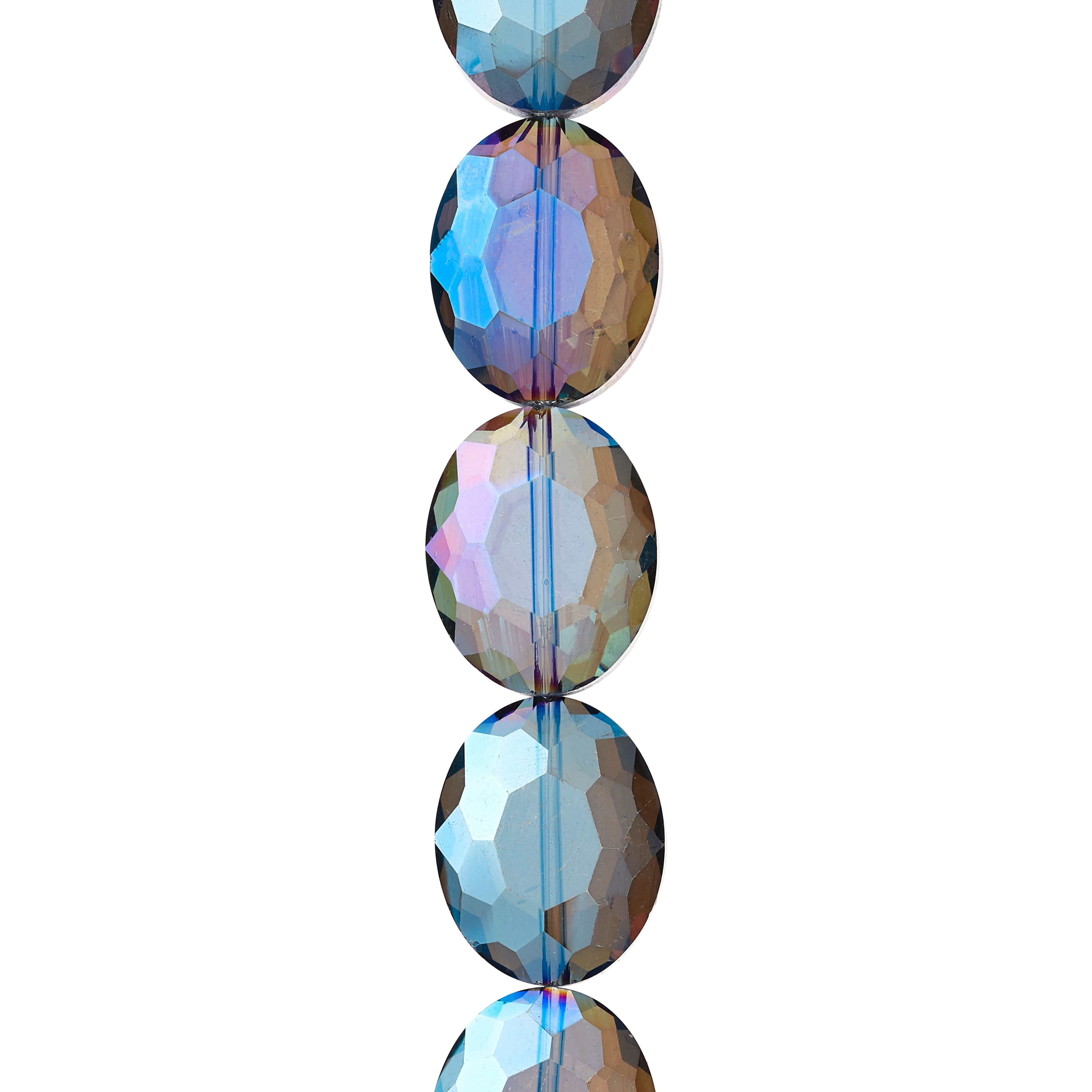12 Packs: 9 ct. (108 total) Blue Glass Faceted Oval Beads, 20mm by Bead Landing™
