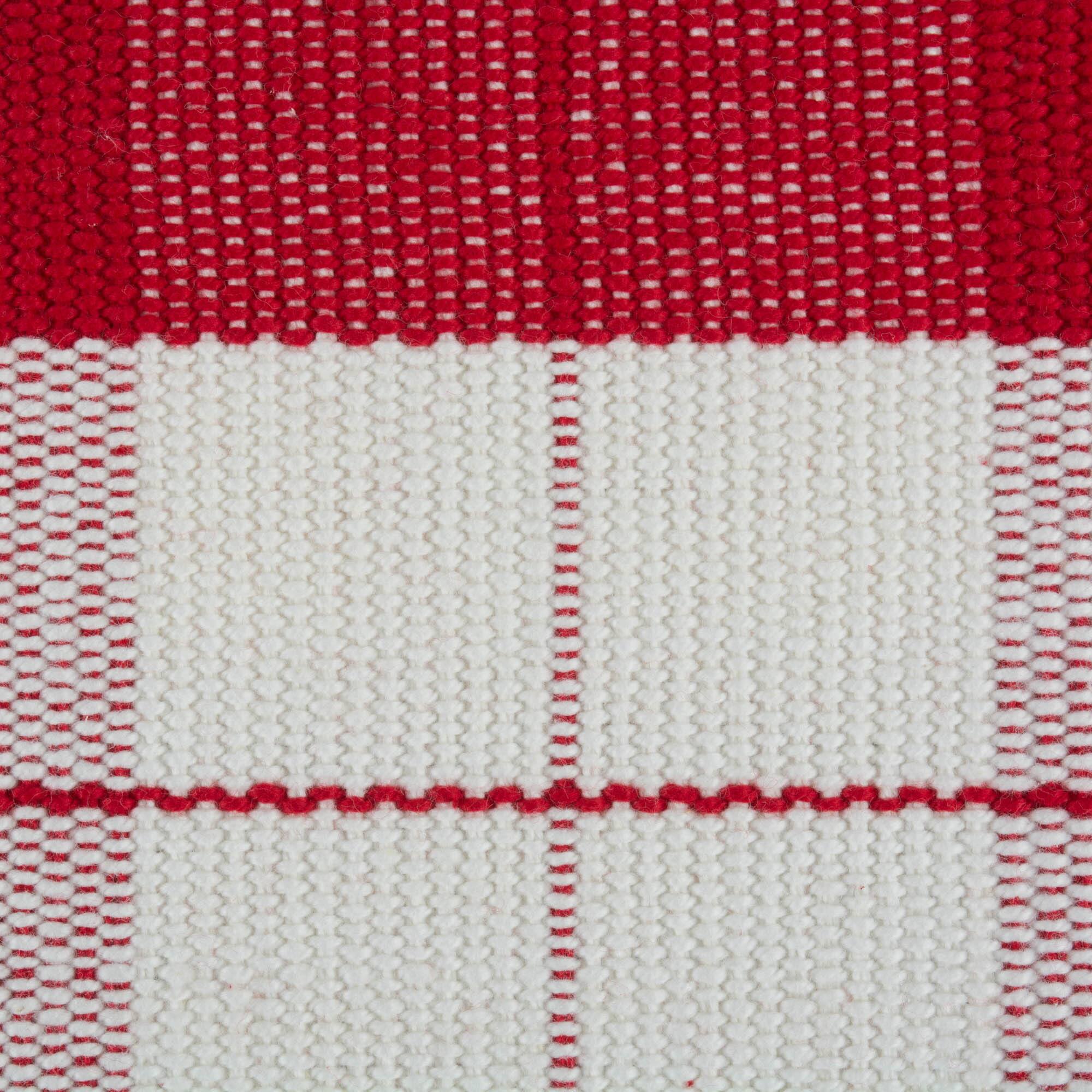 DII® Red Tinsel Plaid Fringed Placemats, 6ct.