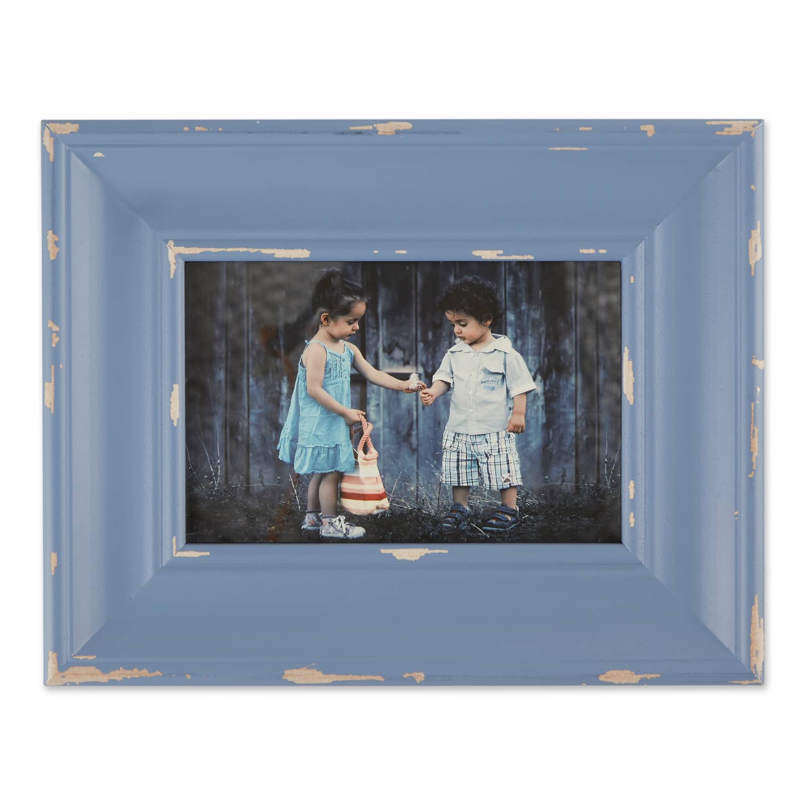 DII® Antique Stonewash Blue Distressed 4" x 6" Farmhouse Picture Frame
