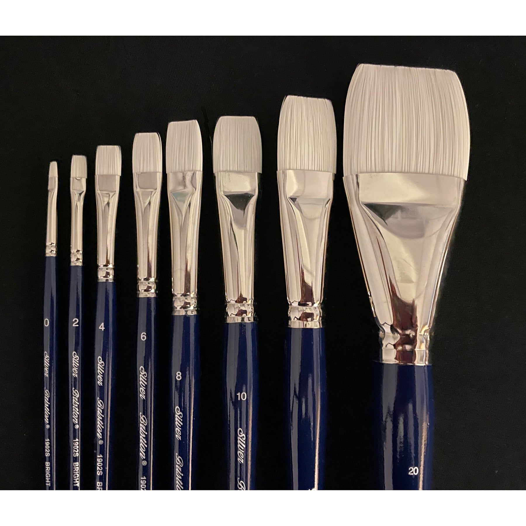 Silver Brush Limited Bristlon Short Handle Brights Brush, Set of 4