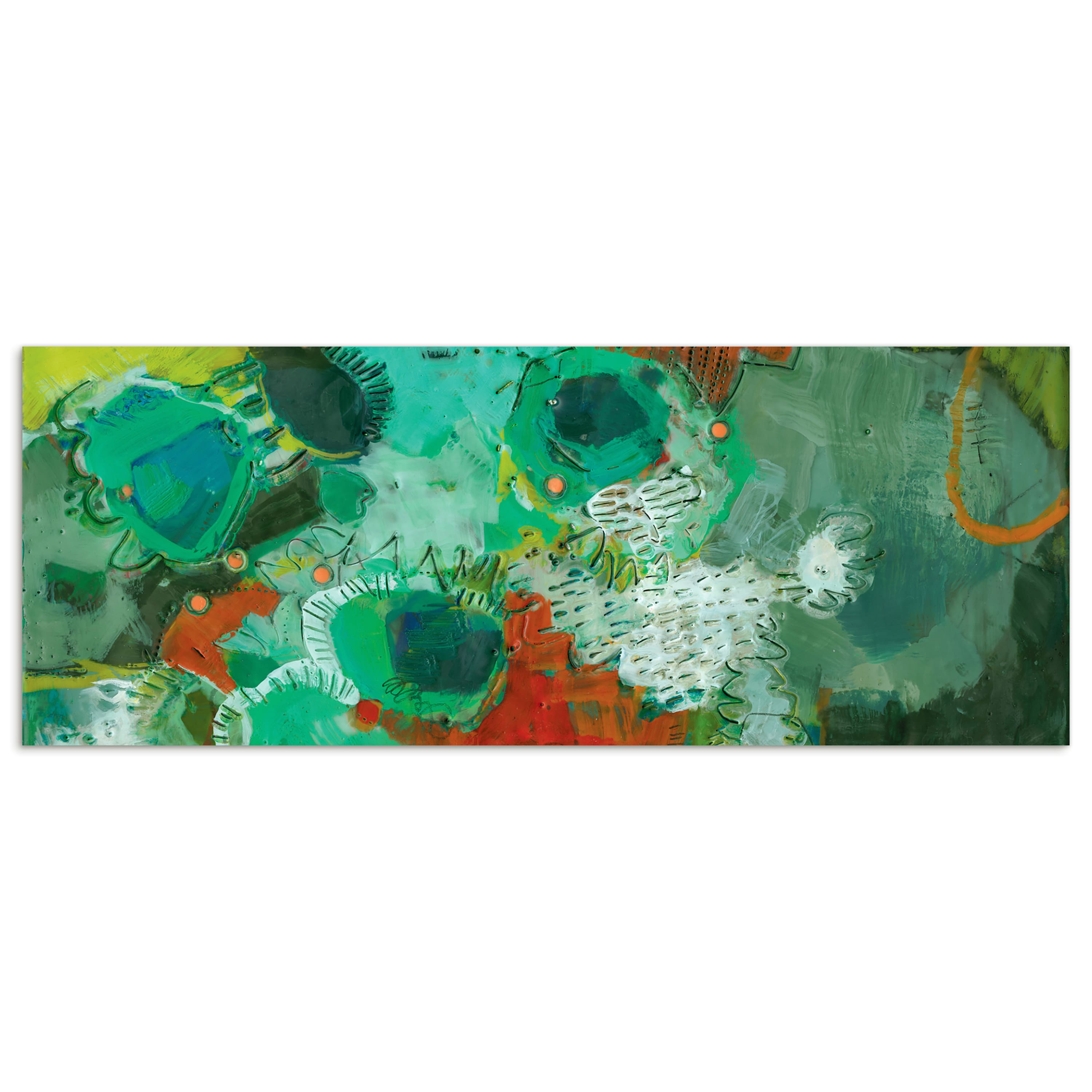 Empire Art Direct 63" x 24" Lolly II Frameless Free Floating Reverse Tempered Art Glass Wall Art