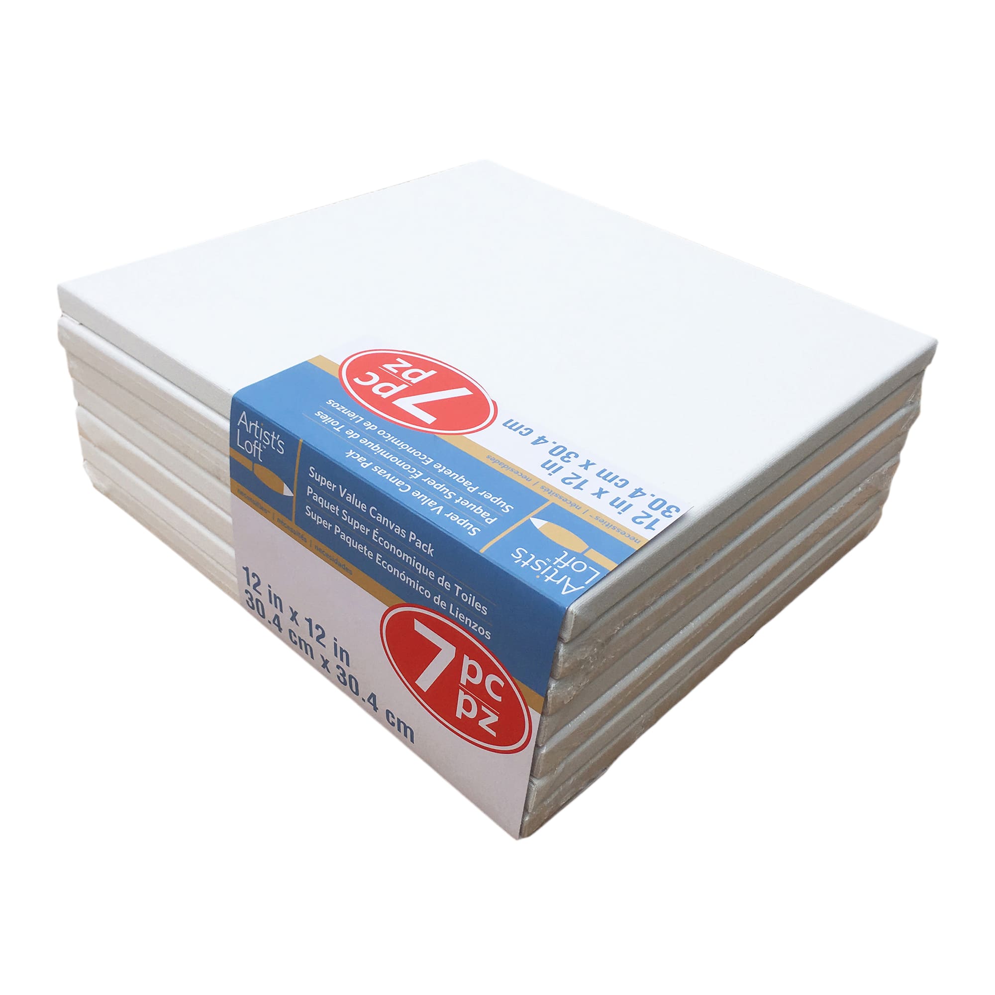 7 Pack 12" x 12" Super Value Canvas by Artist's Loft®