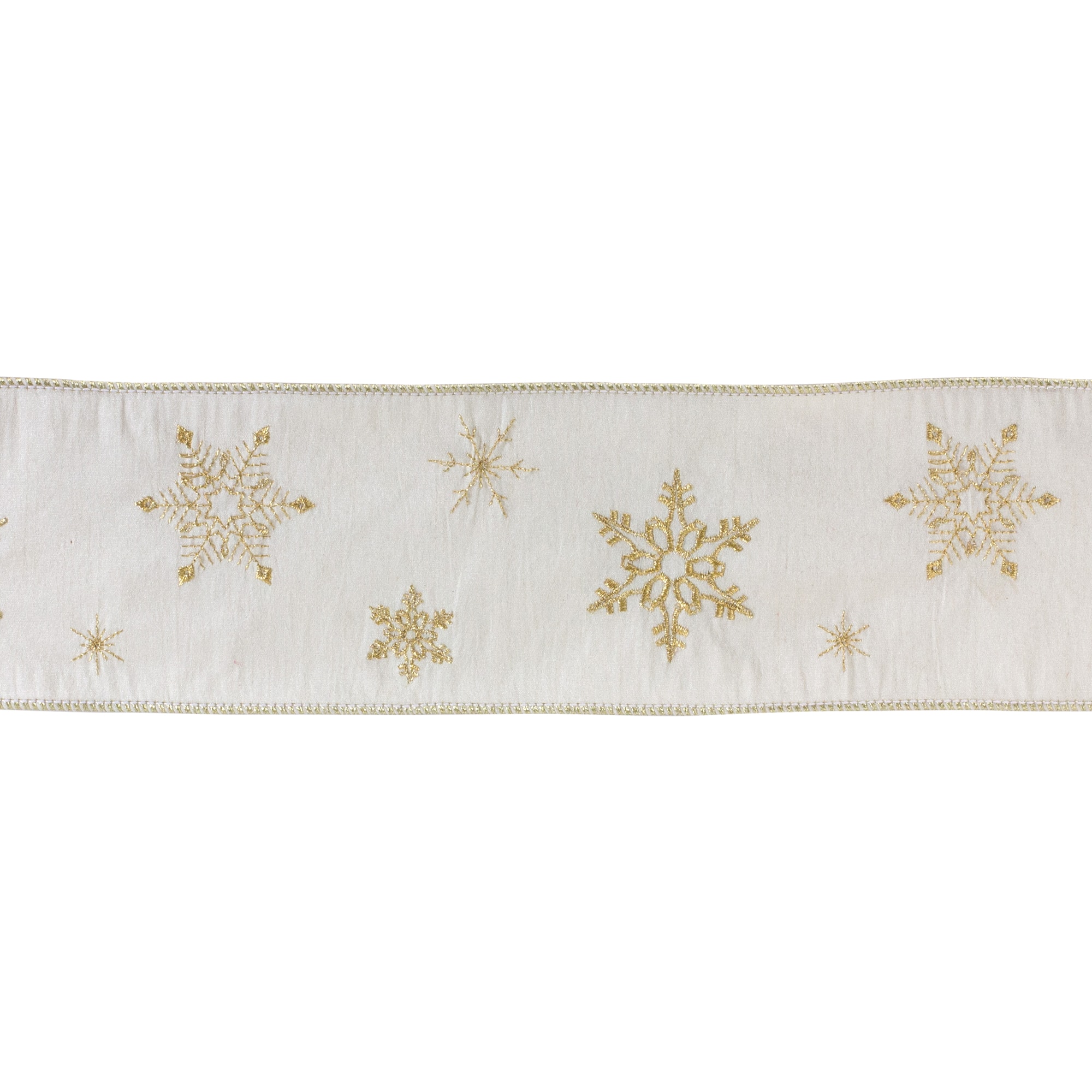 Melrose 4" x 5yd. Elegant Snowflake Ribbons, 2ct.