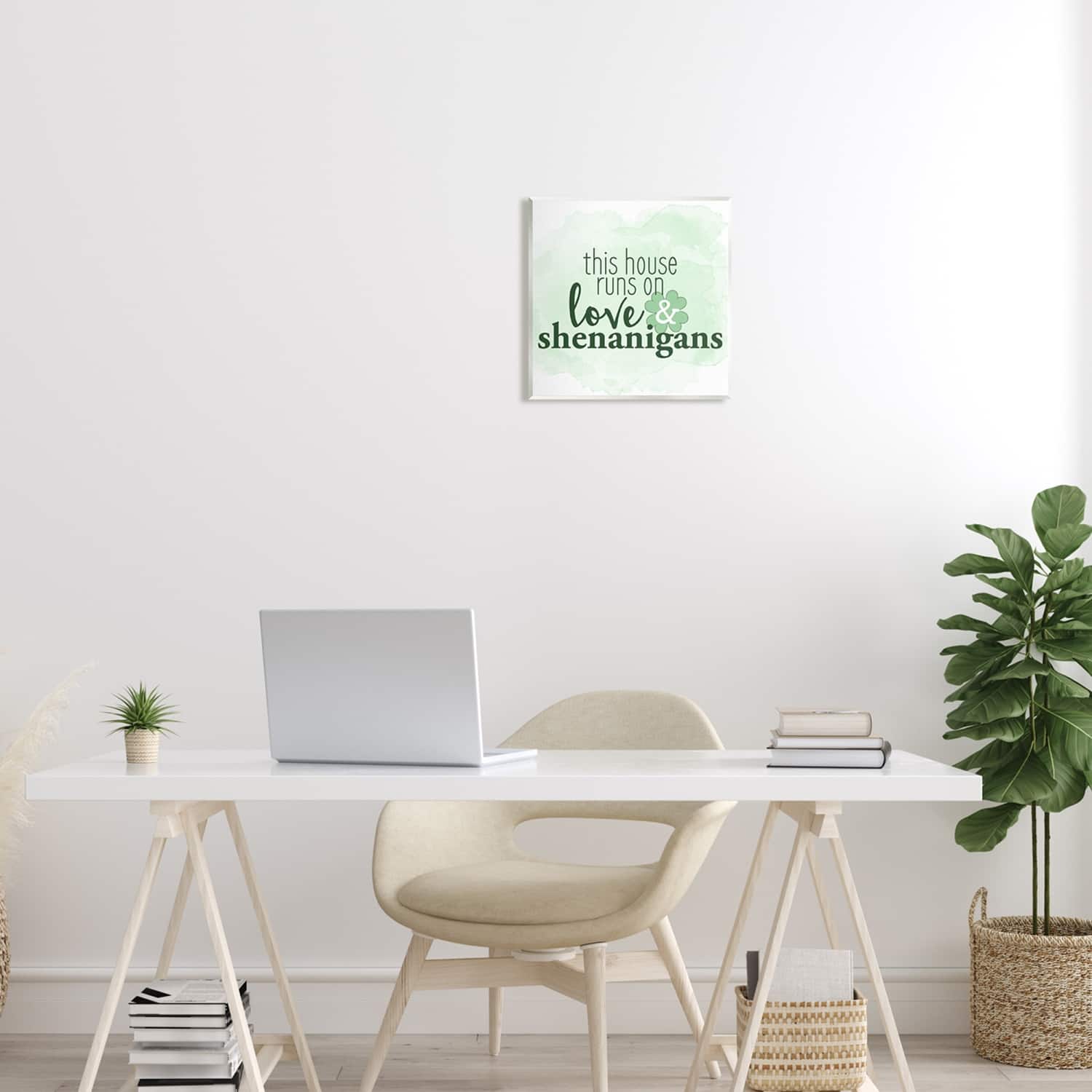 Stupell Industries Love & Shenanigans Family Shamrock Phrase Canvas Wall Art