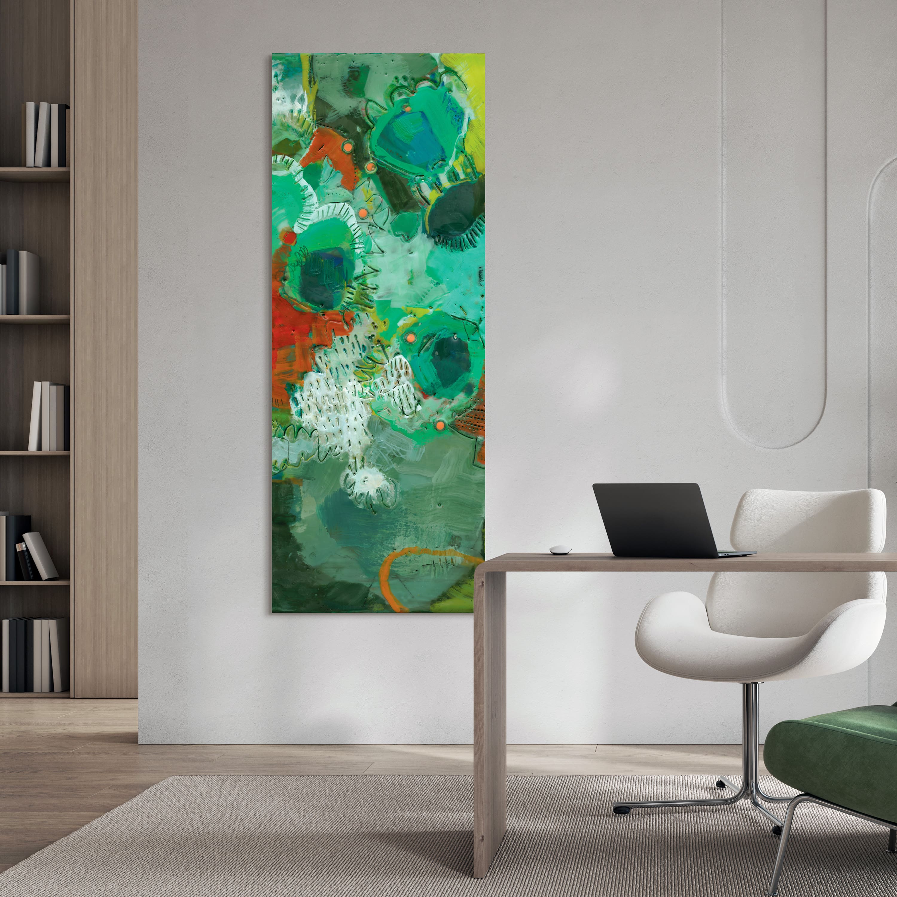 Empire Art Direct 63" x 24" Lolly II Frameless Free Floating Reverse Tempered Art Glass Wall Art