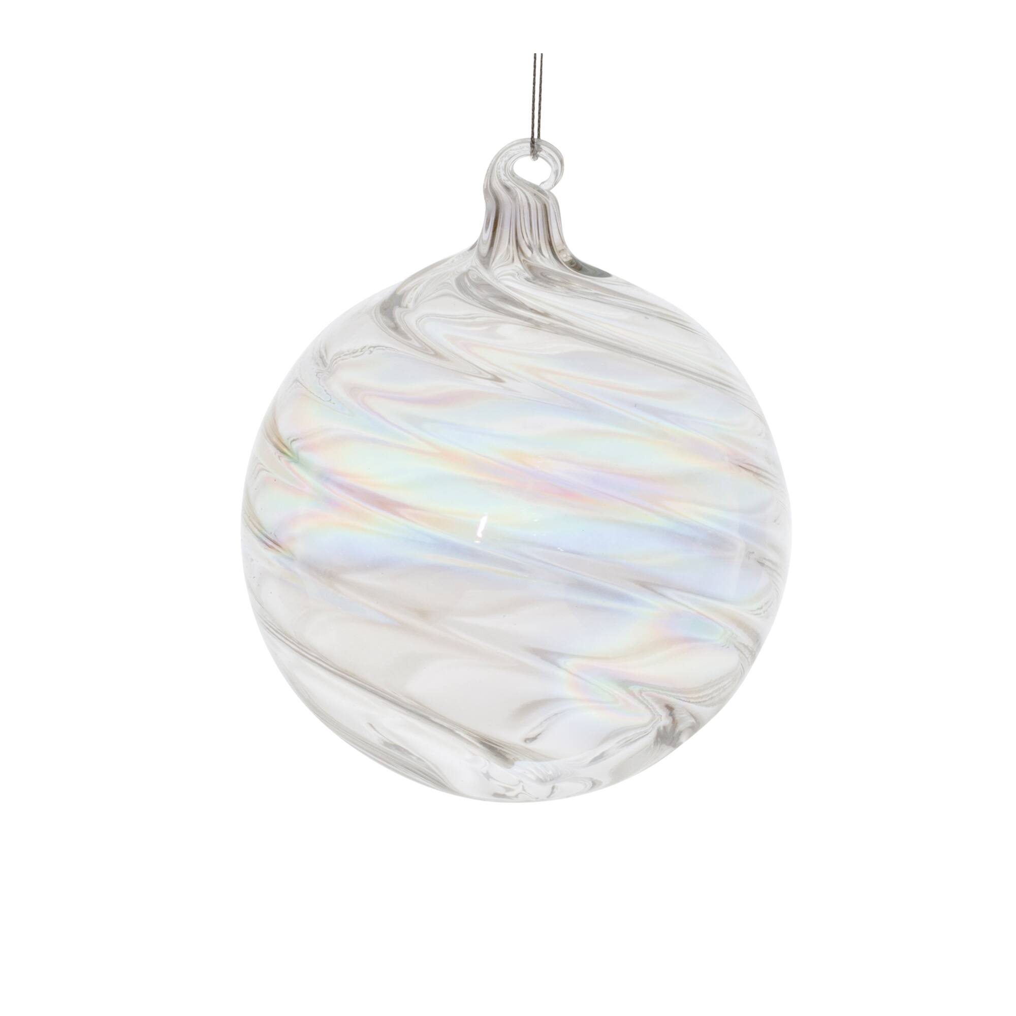 Iridescent Swirl Glass Ornaments Set
