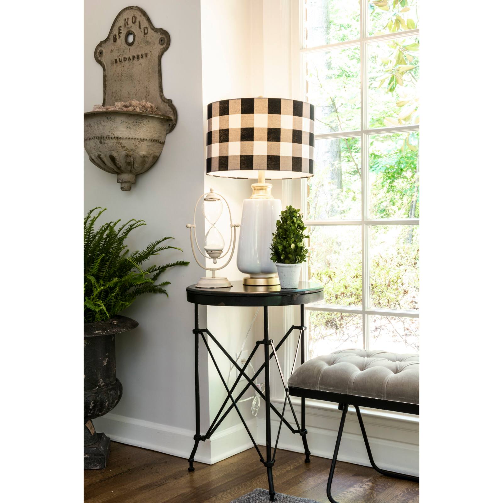 Hello Honey® 28'' Metal Table with Marble Top