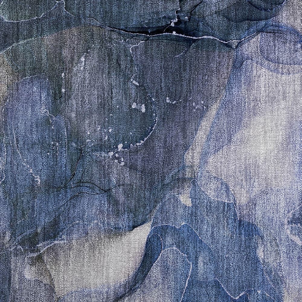 HomeRoots 20" x 30" Blue Abstract Washable Outdoor Area Rug