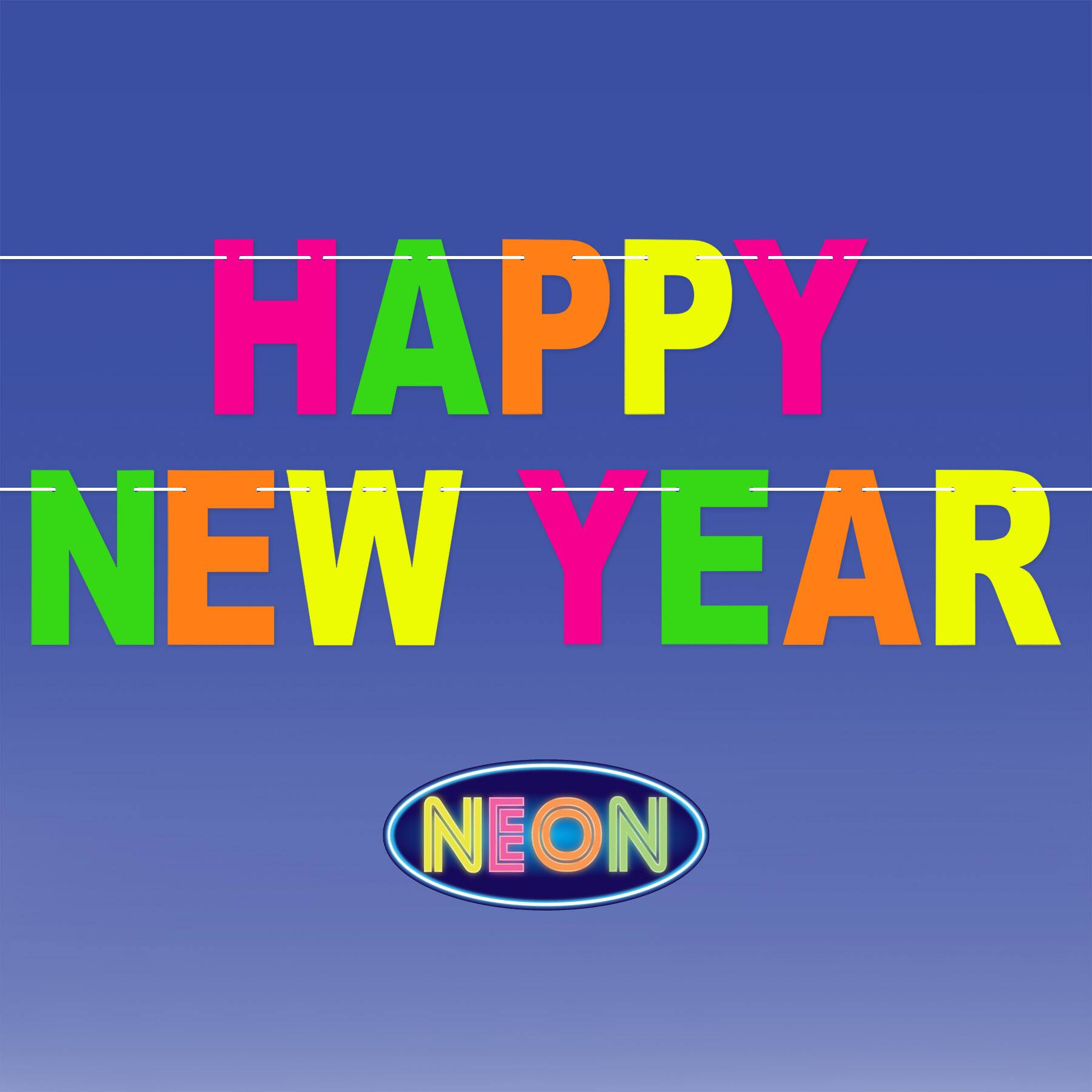 Beistle 8ft. Neon Happy New Year Streamers, 2ct.