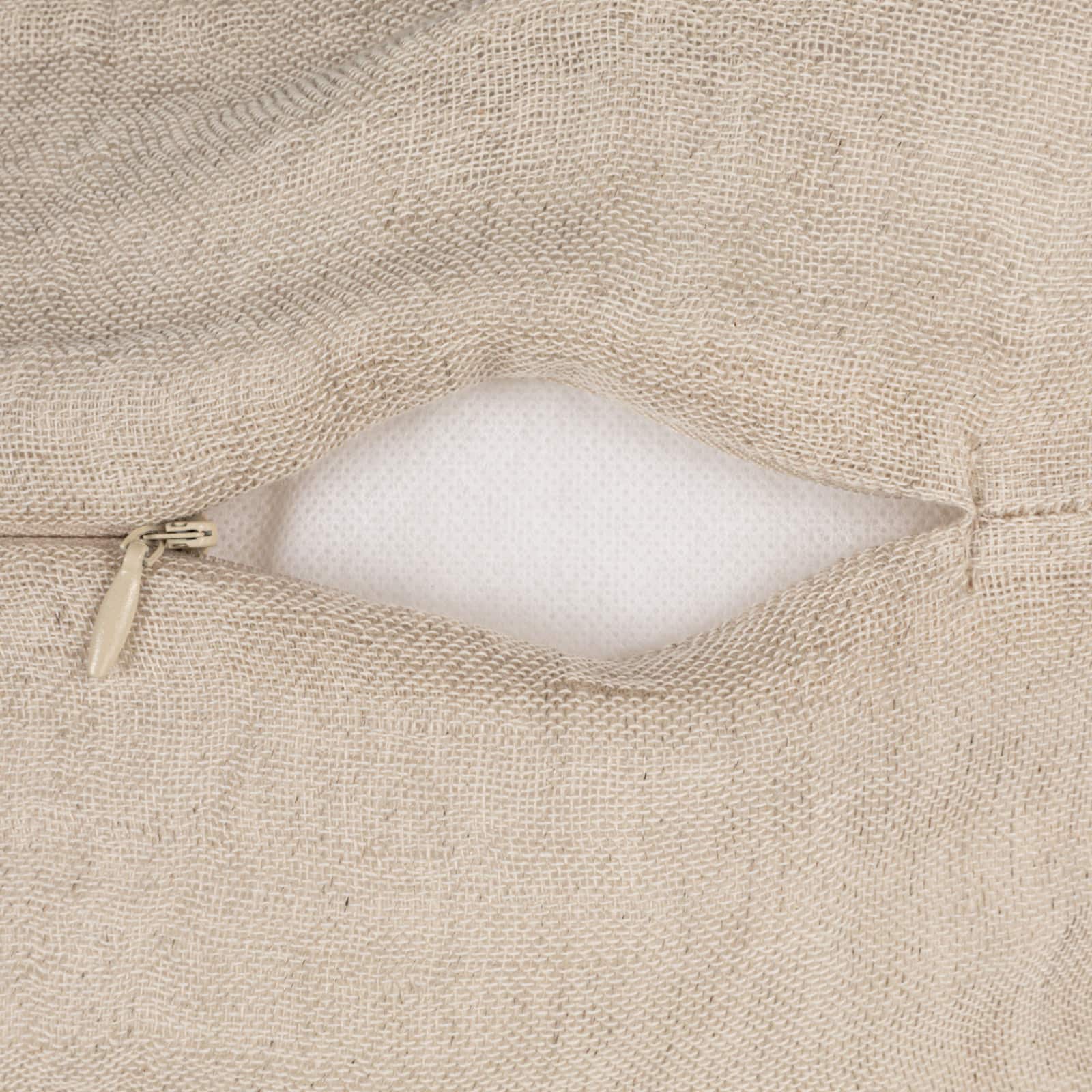 Hello Honey® 18" x 18" Natural Patterned Edge Woven Cotton & Linen Pillow