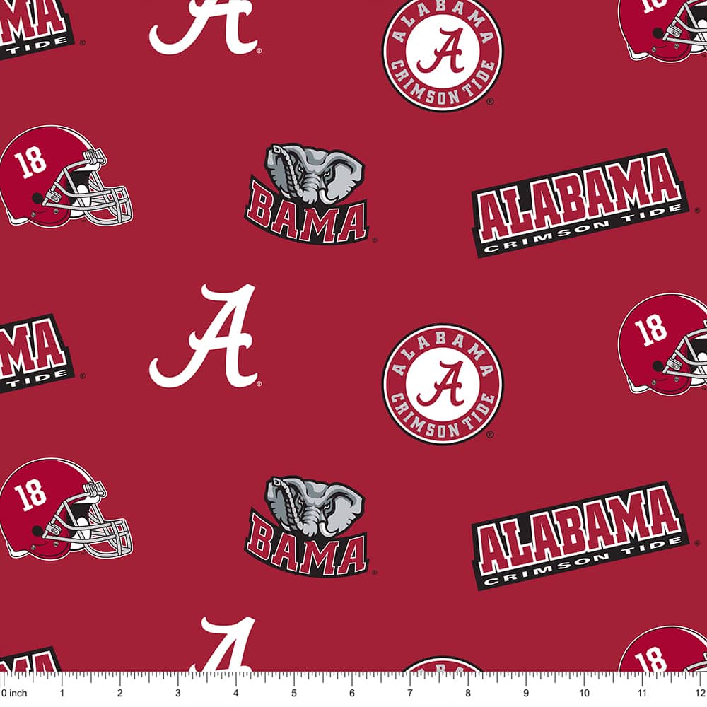 NCAA University of Alabama Crimson Tide Logo Cotton Fabric