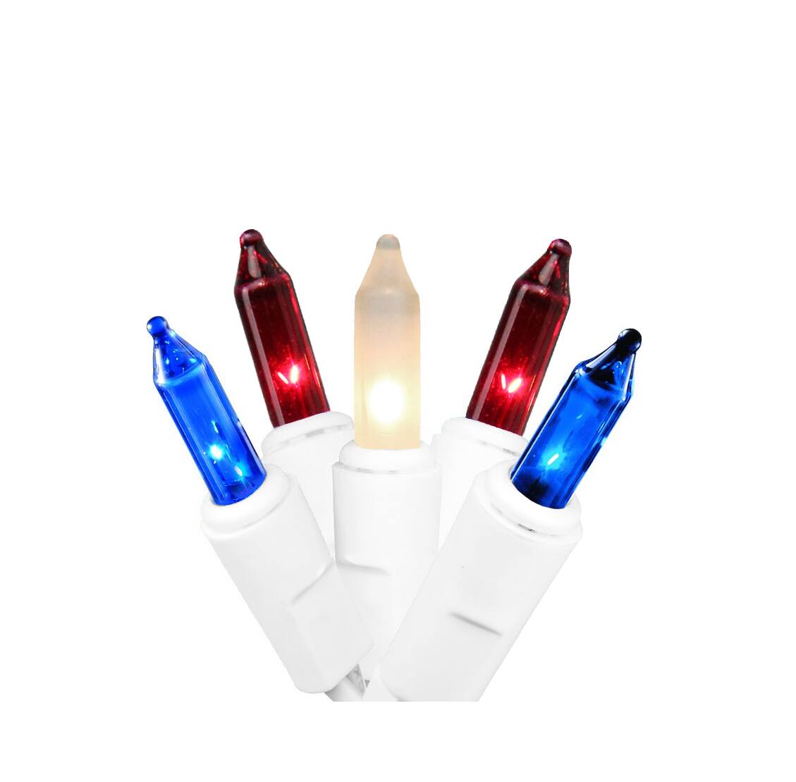 100ct. Red, Blue and Clear 4th of July Mini Swag Lights