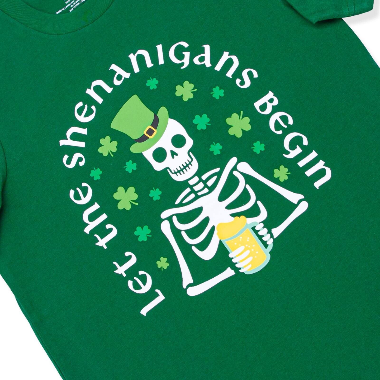 Let the Shenanigans Begin Skeleton Adult T-Shirt by Celebrate It