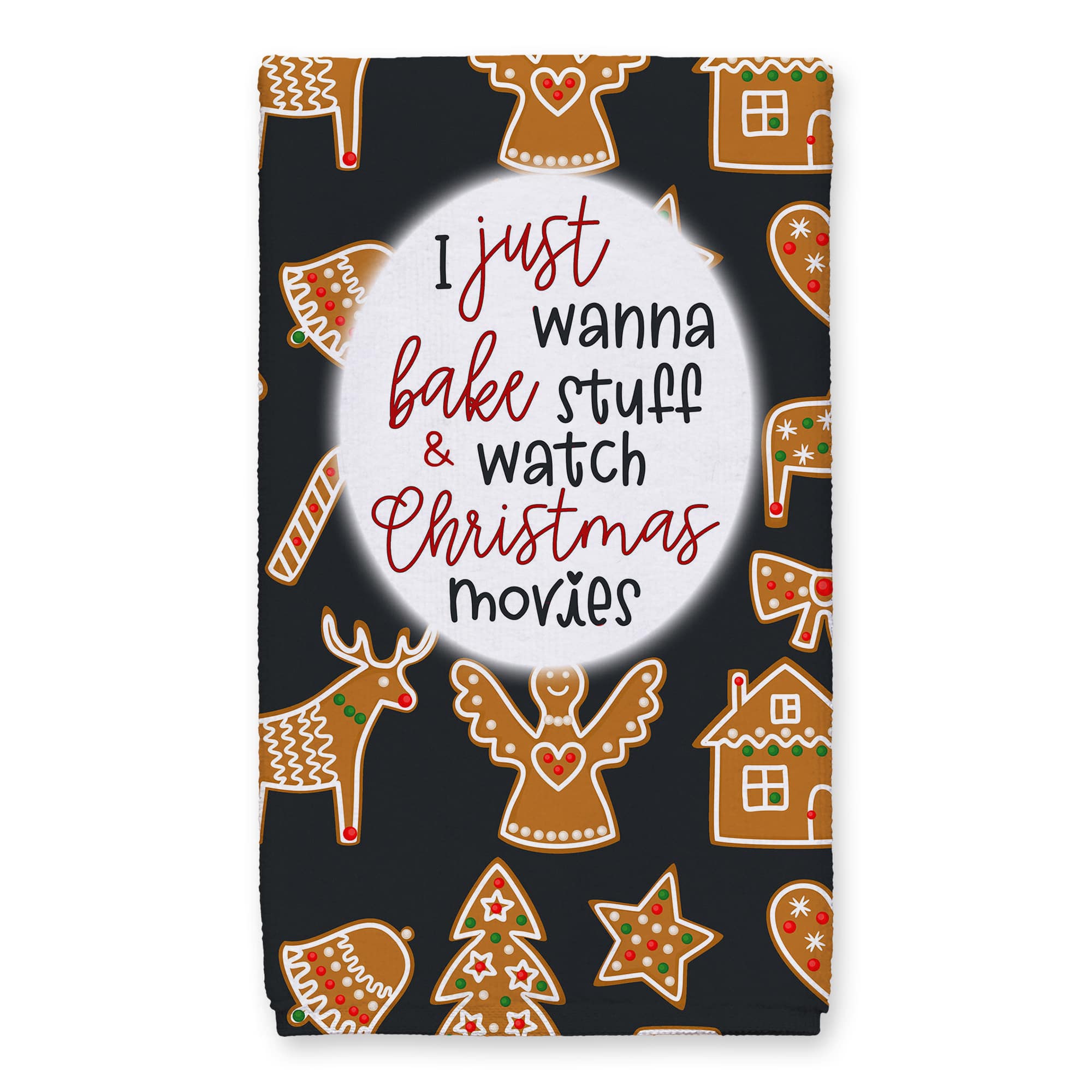 Xmas Movies And Baking Cookie Tea Towels - Set of 2