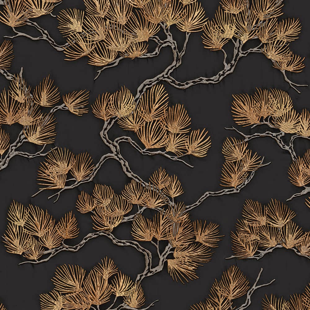 Designs Direct Embroidered Pine Tree Wallpaper