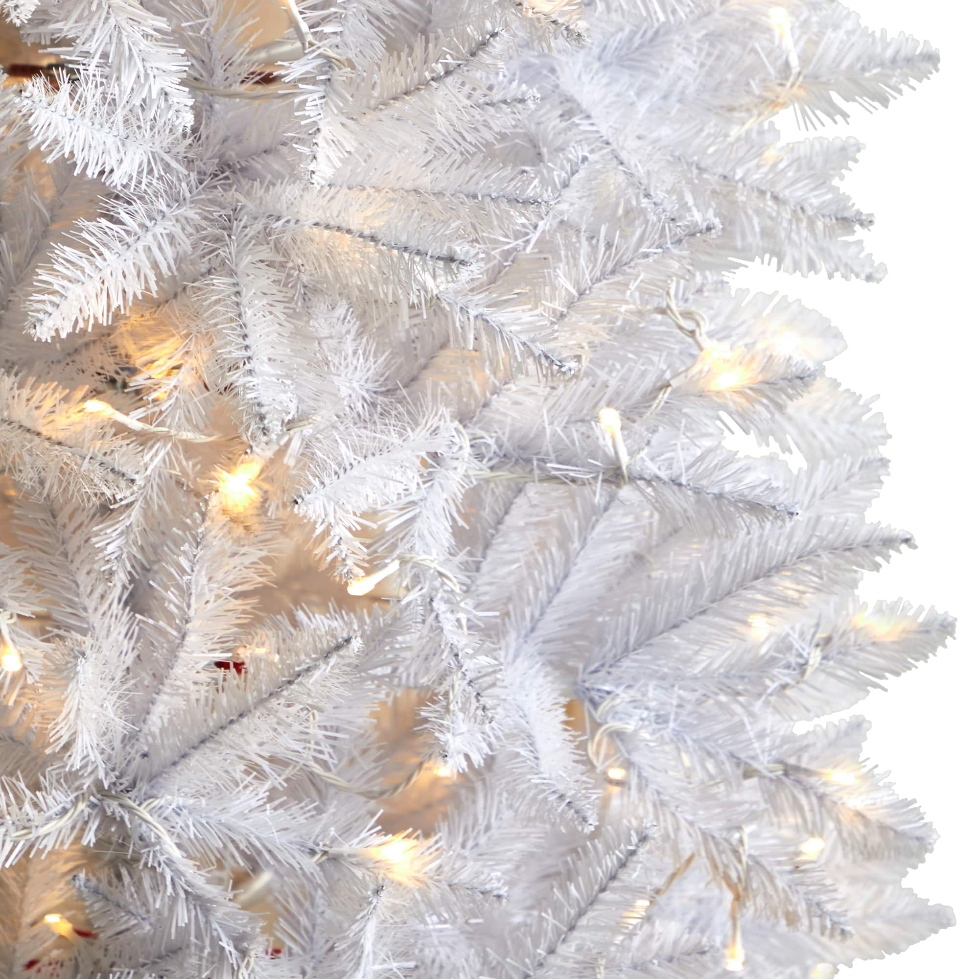 7ft. Pre-Lit White Artificial Christmas Tree, Warm White LED Lights