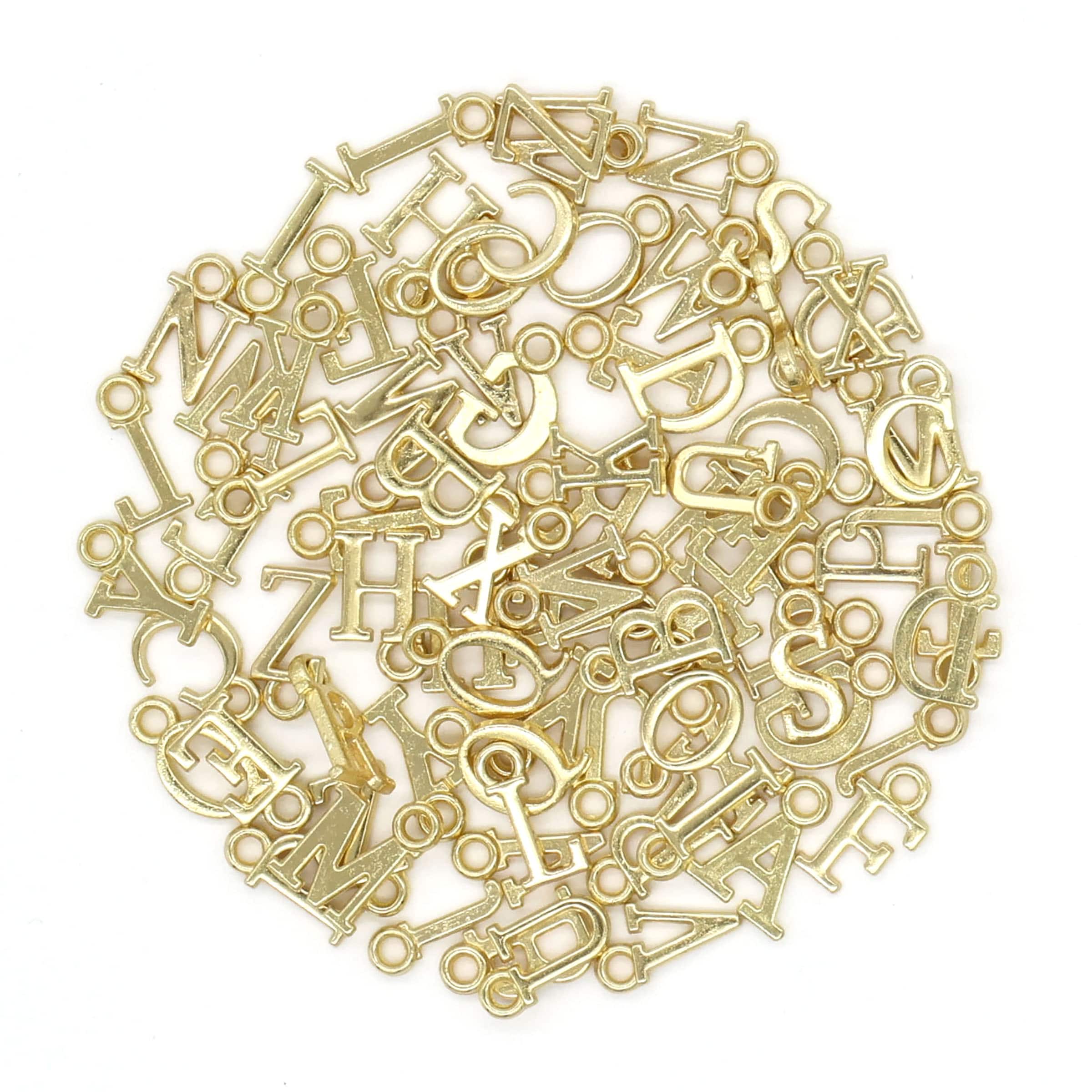 11mm Gold Metal Alphabet Charms, 78ct. by Bead Landing™