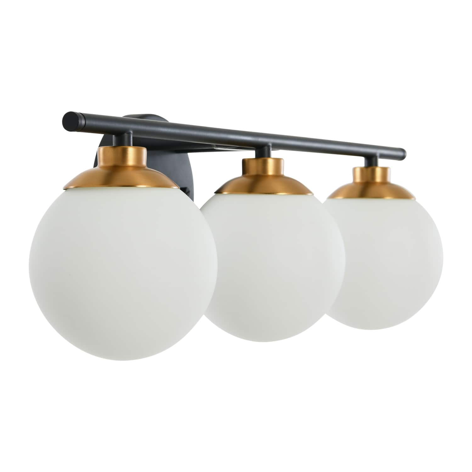 Hello Honey® Robert Stevenson Lighting Lorne Metal & Frosted Glass 3-Light Vanity
