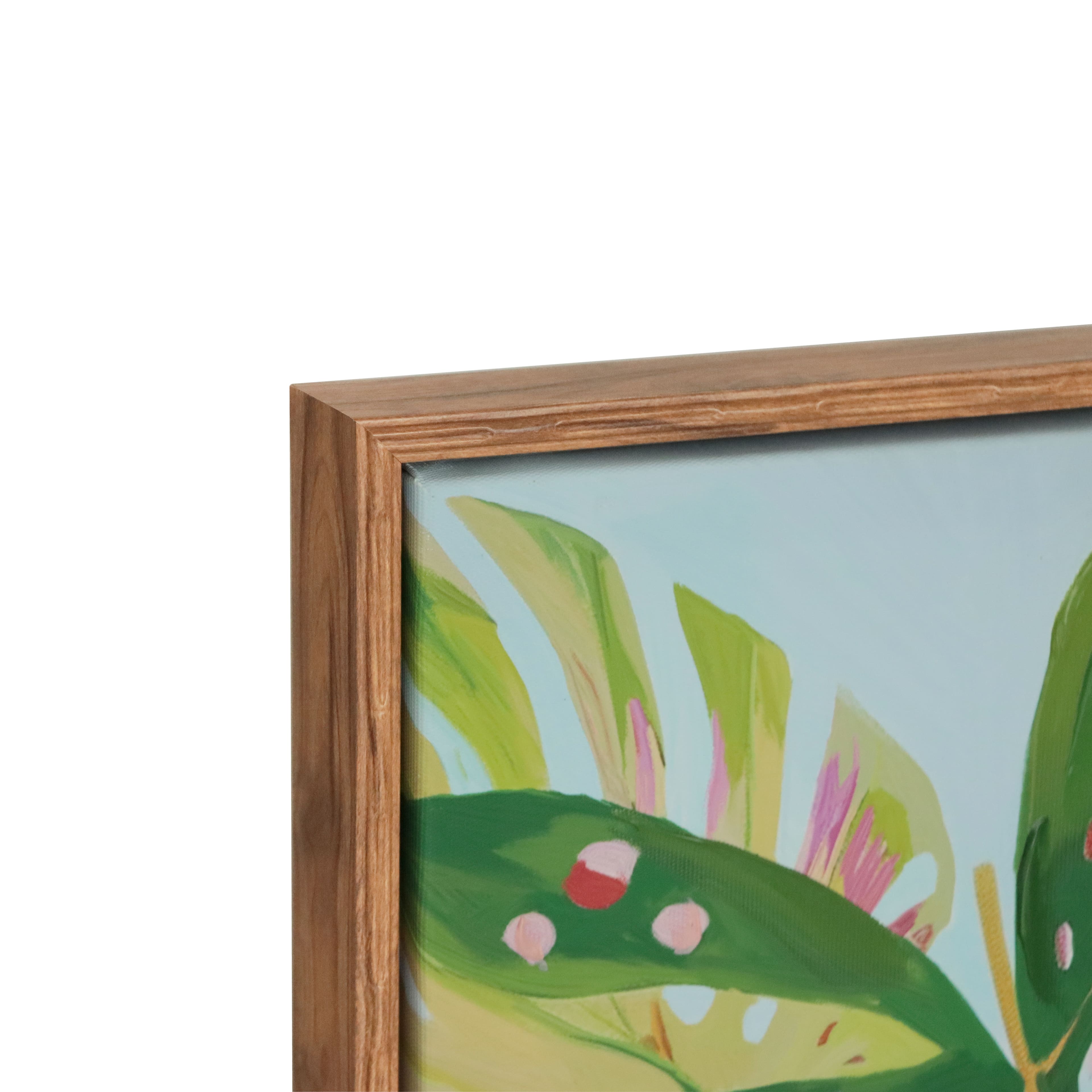 16" x 20" Green Monstera Leaf Wall Décor in Woodgrain Frame by Ashland®