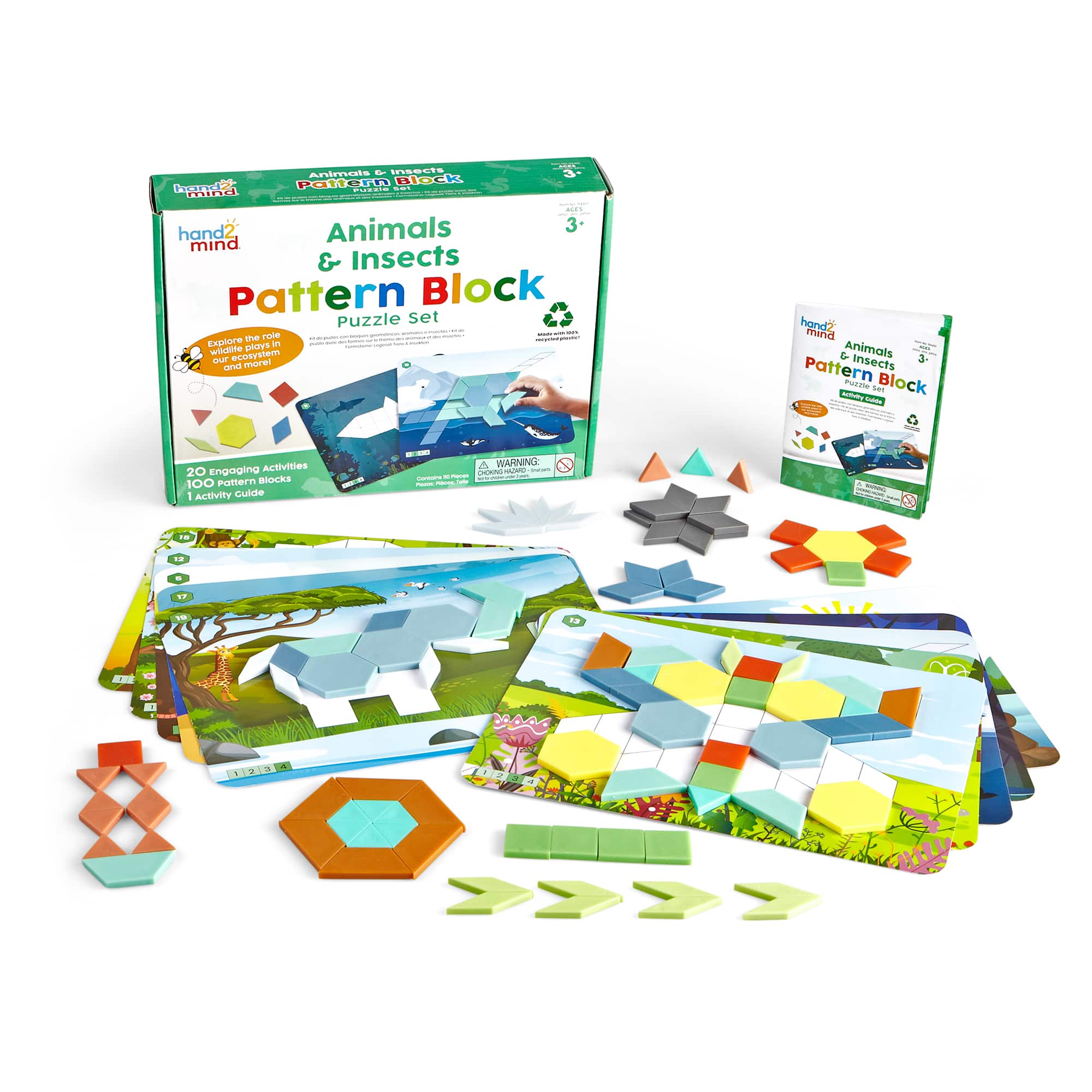 Hand2mind® Animals & Insects Pattern Block Puzzle Set