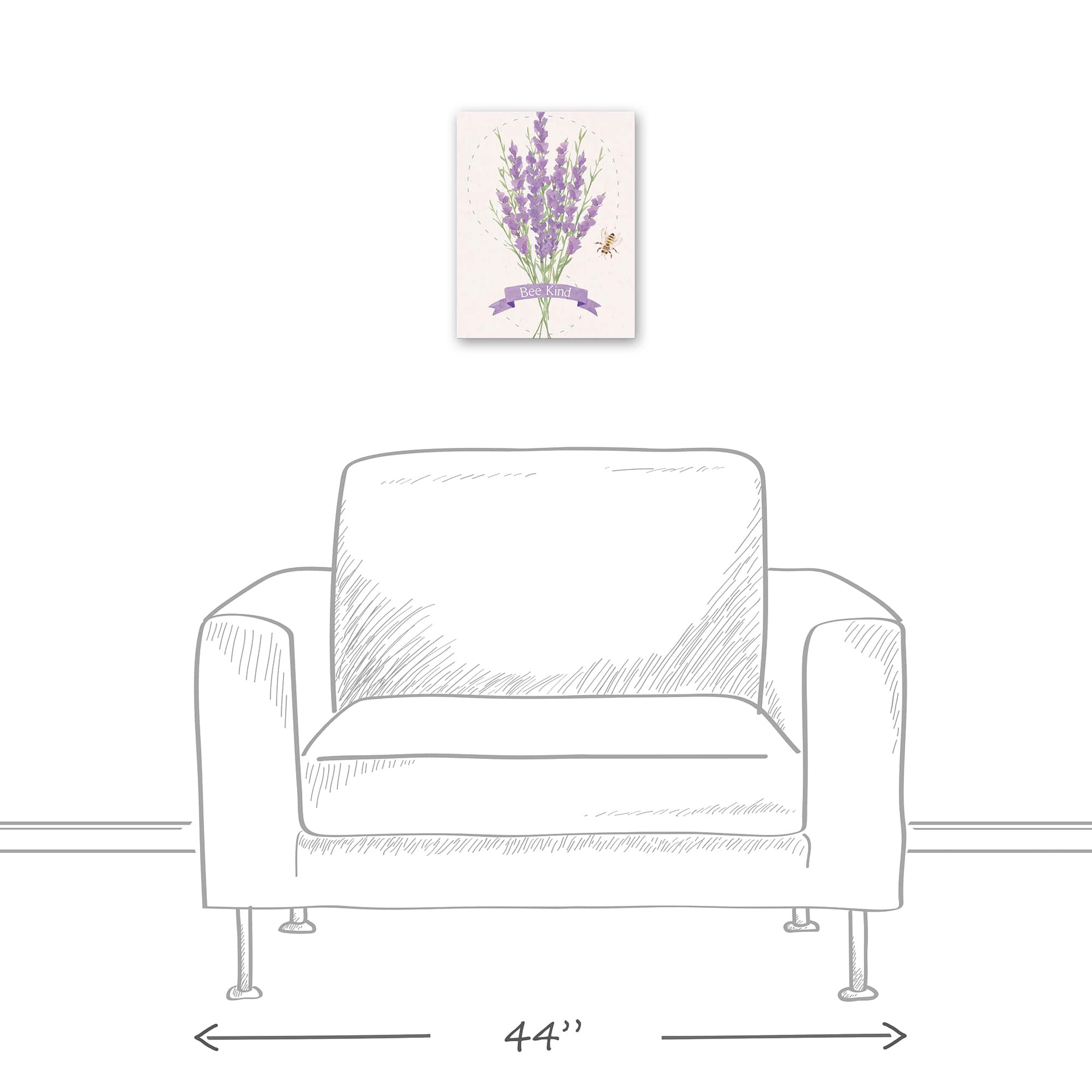 Bee Kind Lavendar 11" x 14" Canvas Wall Art
