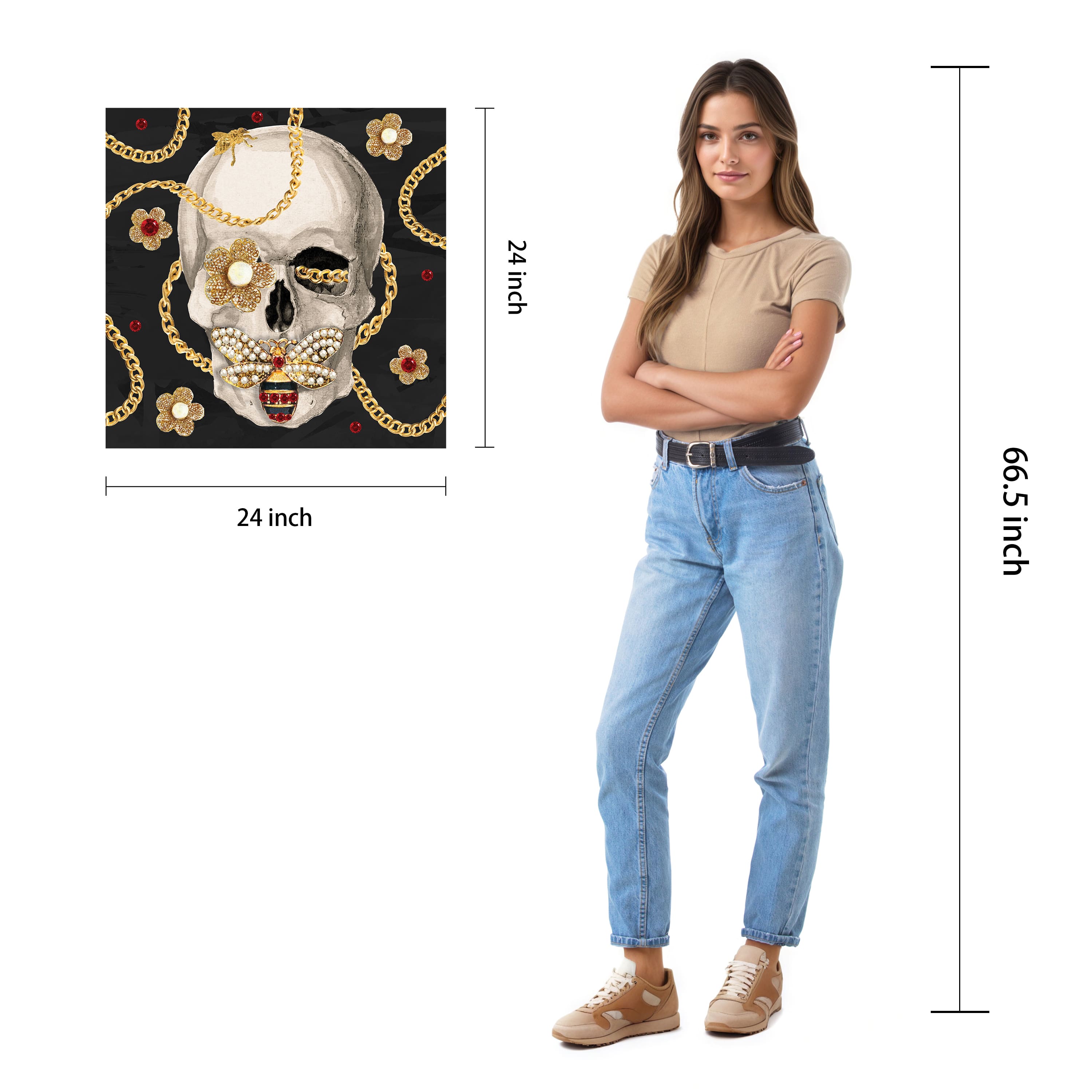 Empire Art Direct 24" x 24" Gold Digger Frameless Free Floating Printed Tempered Glass Wall Art