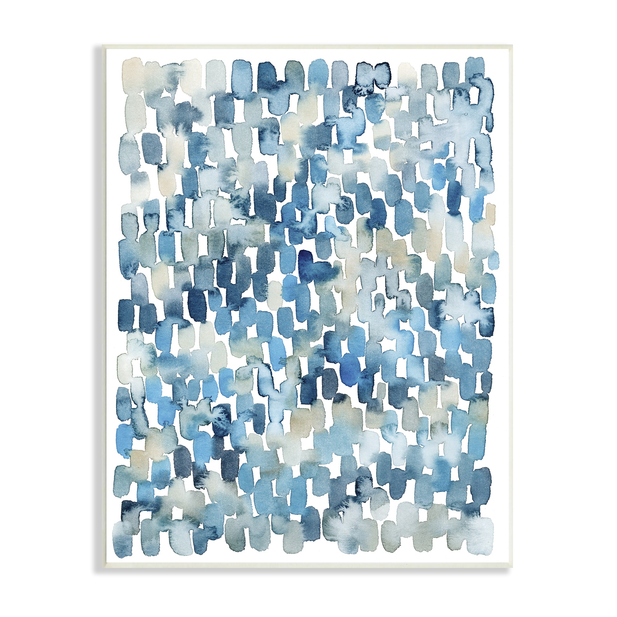 Stupell Industries Coastal Tile Abstract Soft Blue Beige Shapes Wall Plaque