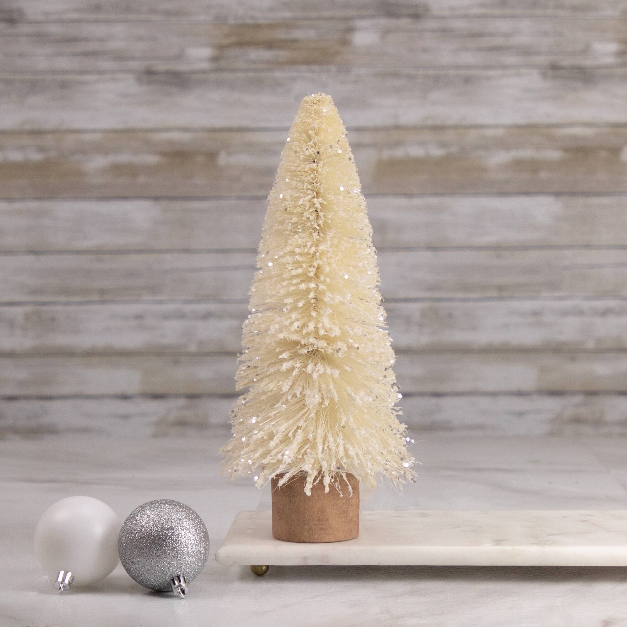 11.5" Unlit Glittered Sisal Artificial Christmas Tree