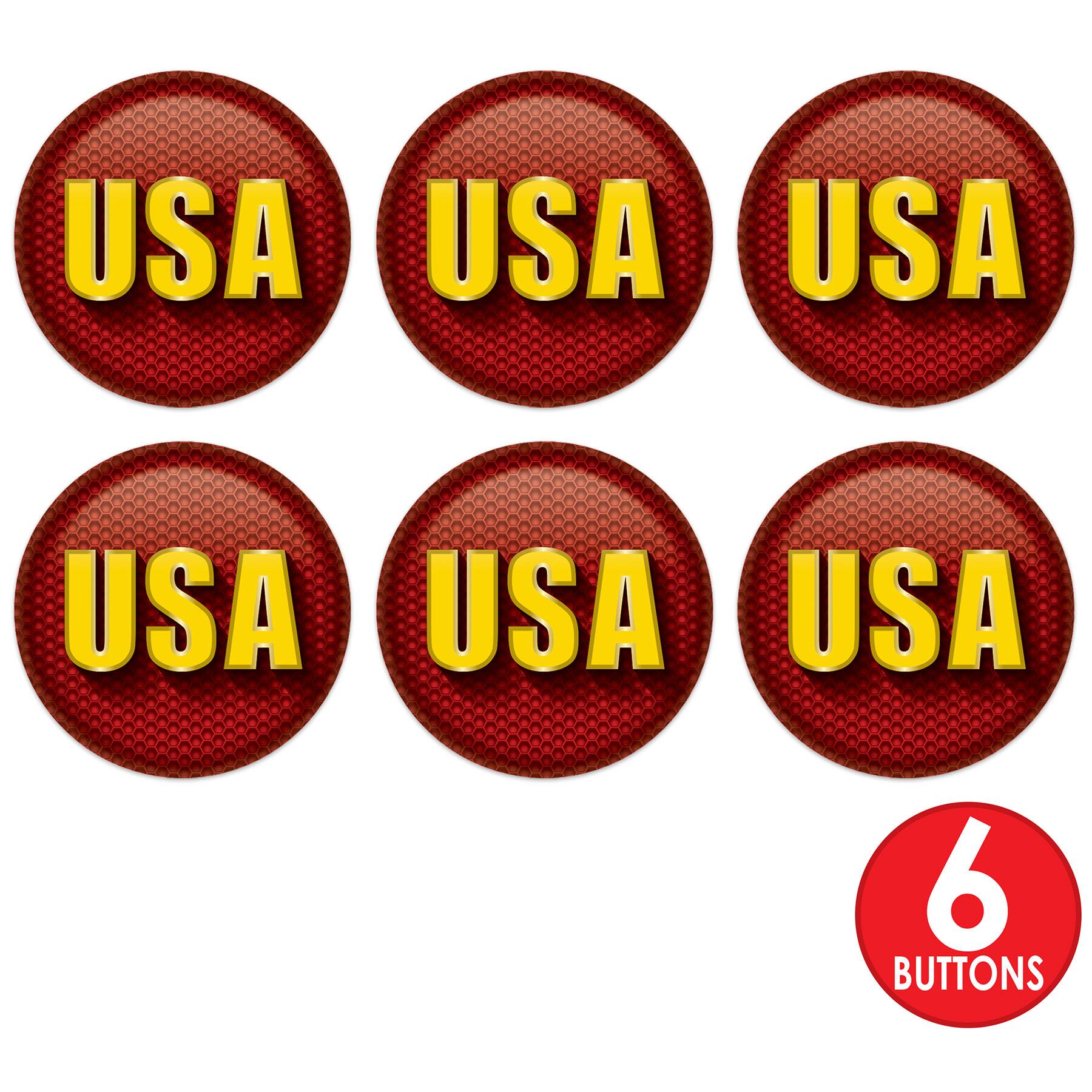 Beistle 2" USA Patriotic Buttons, 6ct.