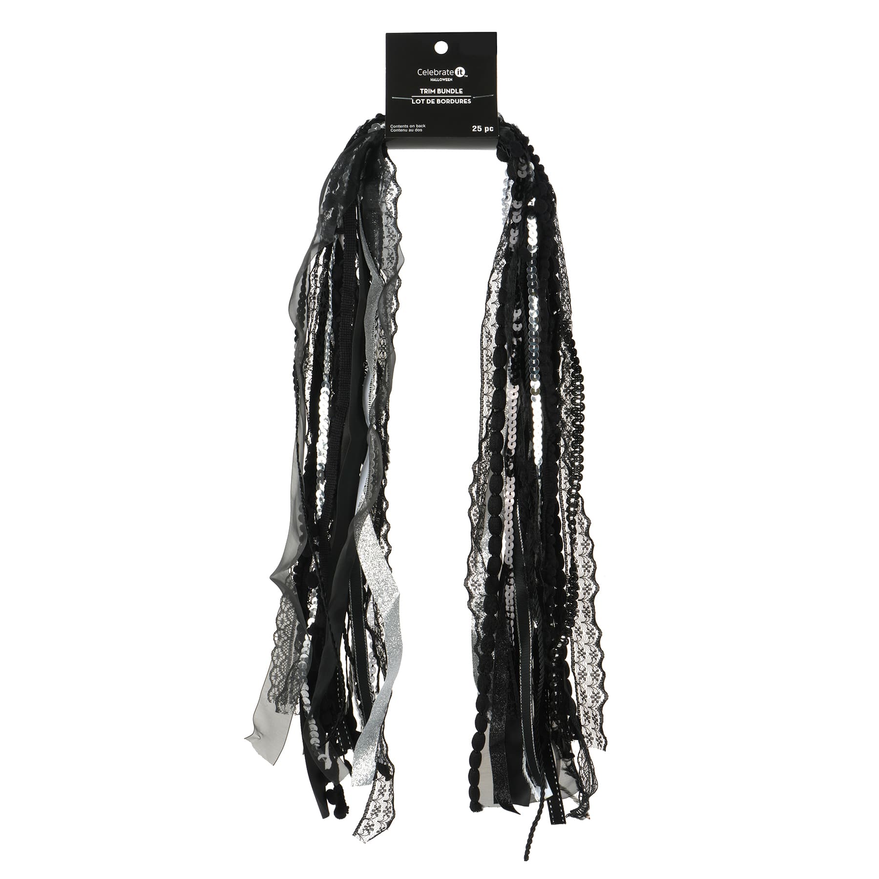 Michaels, Black, Silver & White Halloween Trim Bundle, 25ct. by Celebrate It™ – Category: Halloween Ribbon