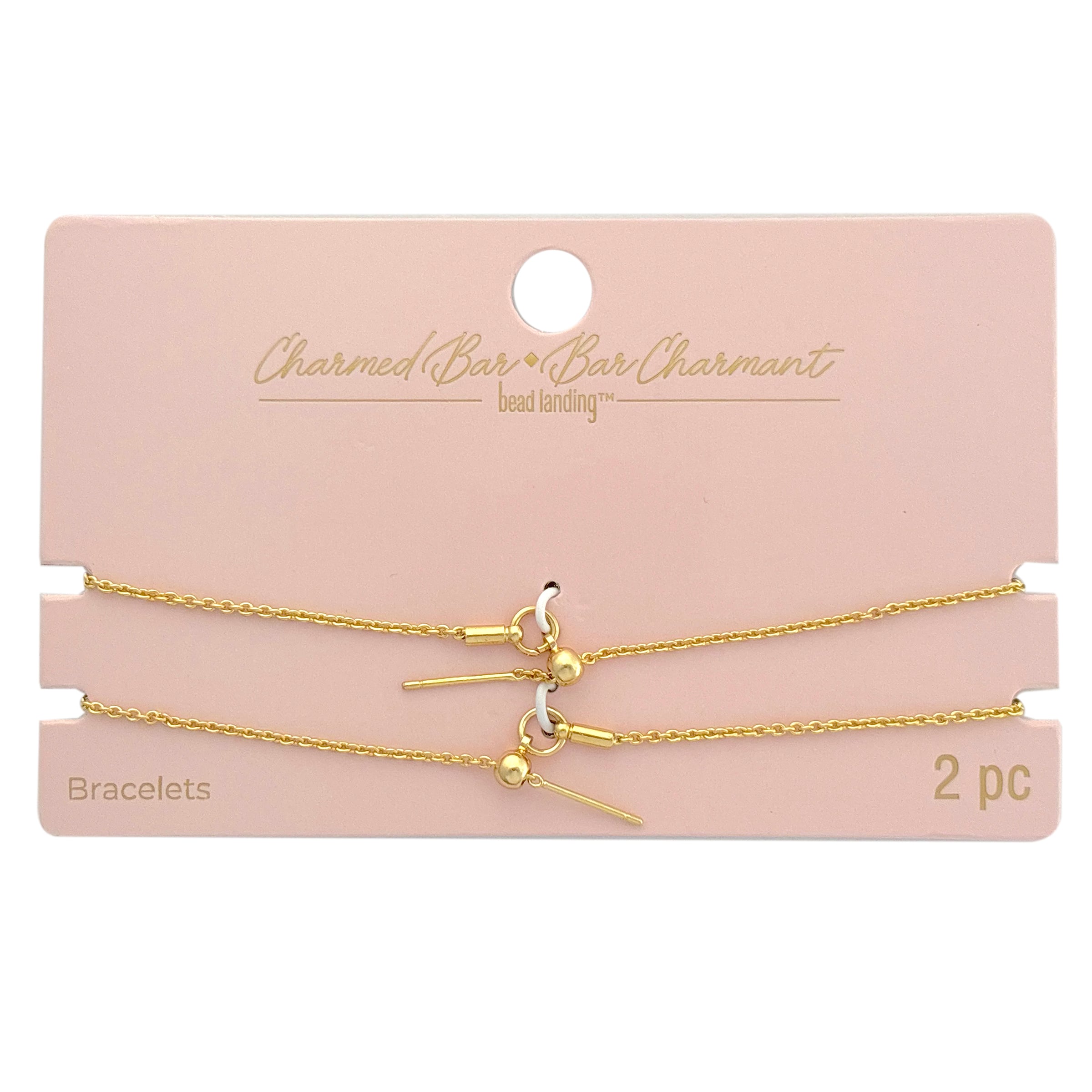 Charmed Bar Metal Ball Clasp Chain Bracelets, 2ct. by Bead Landing™