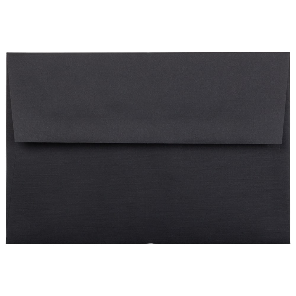 JAM Paper A8 Black Linen Gold Foil Lined Invitation Envelopes