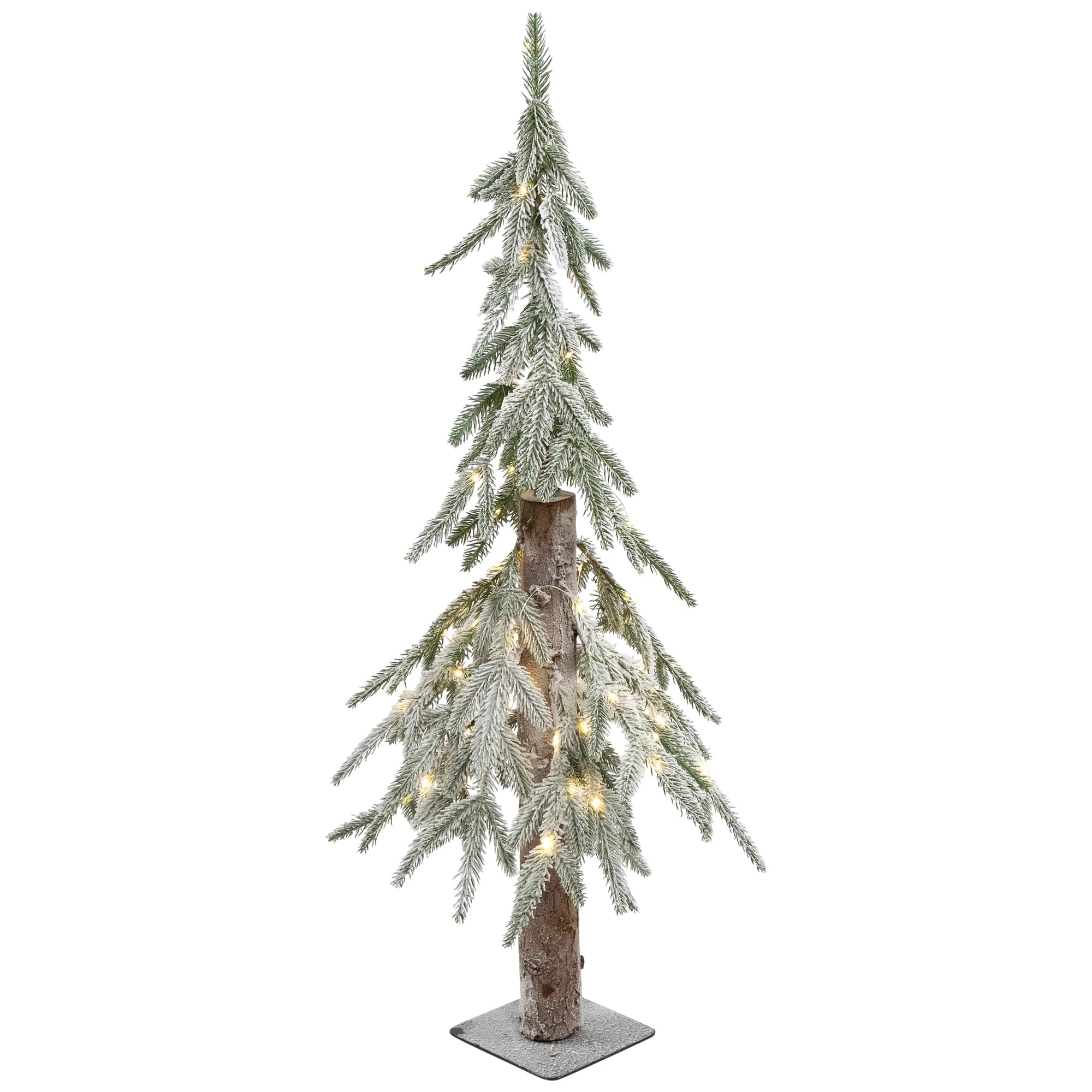 3ft. Pre-Lit Flocked Alpine Artificial Christmas Tree, Clear Lights