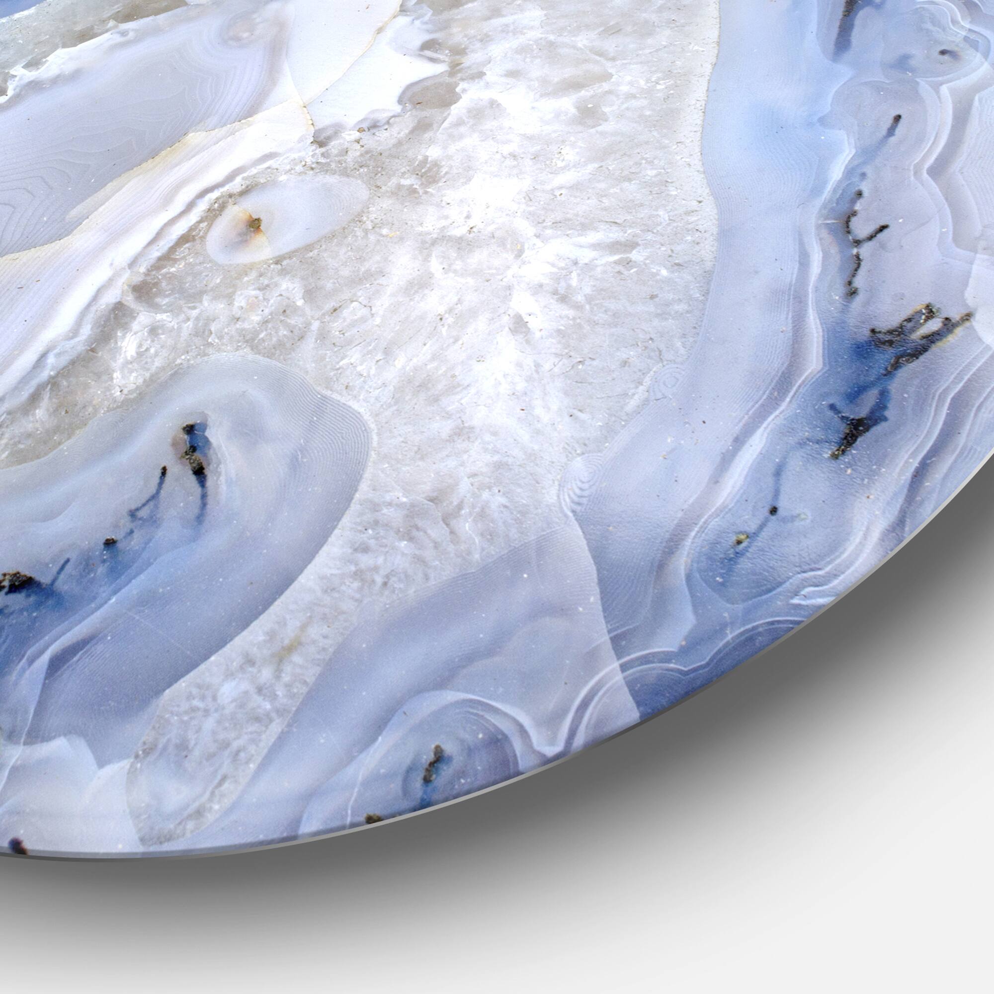 Designart - Agate Stone Background' Disc Abstract Metal Circle Wall Art Print