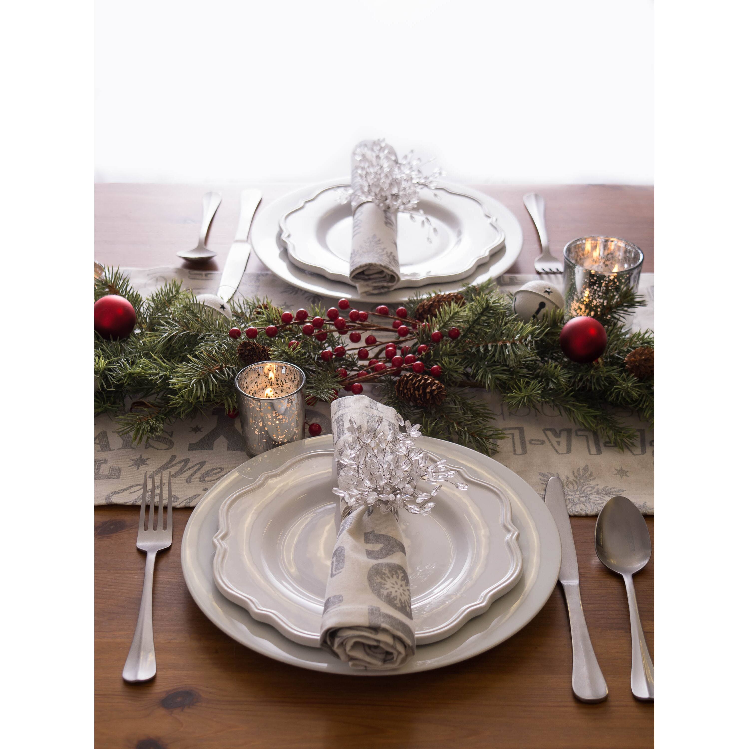 DII® Silver Beaded Burst Napkin Rings, 6ct.
