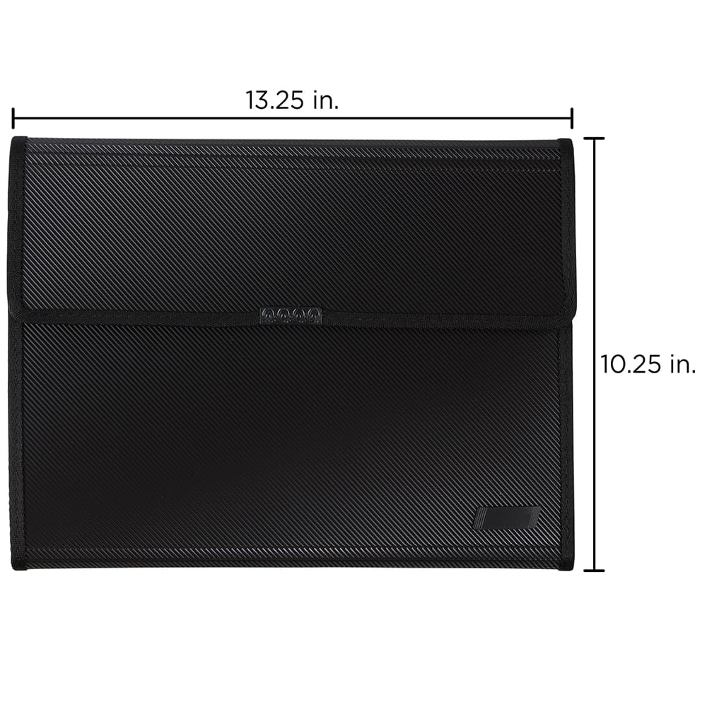 JAM Paper Black Padfolio with Expanding File