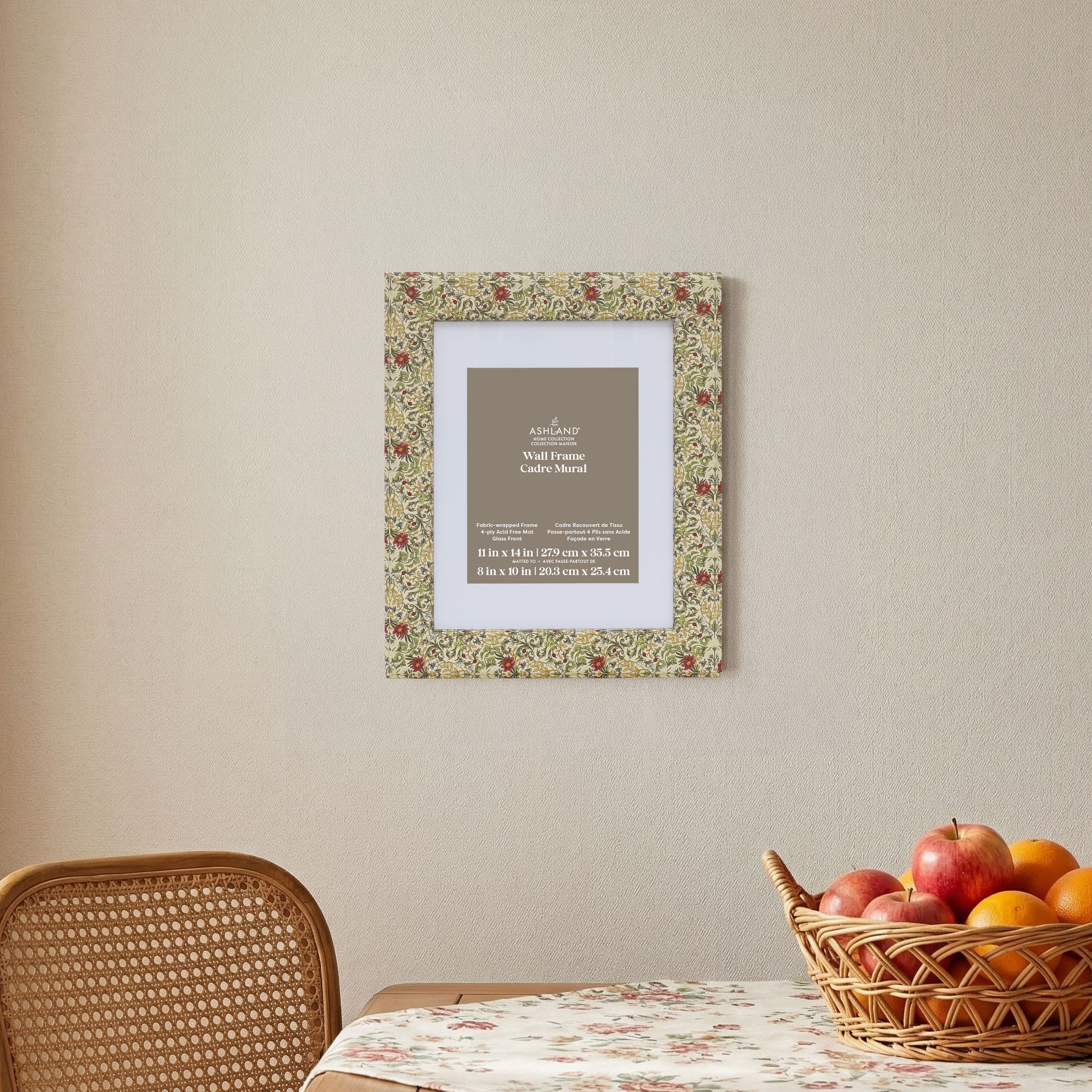 Home Floral Fabric-Wrapped Wall Frame with Mat by Ashland®