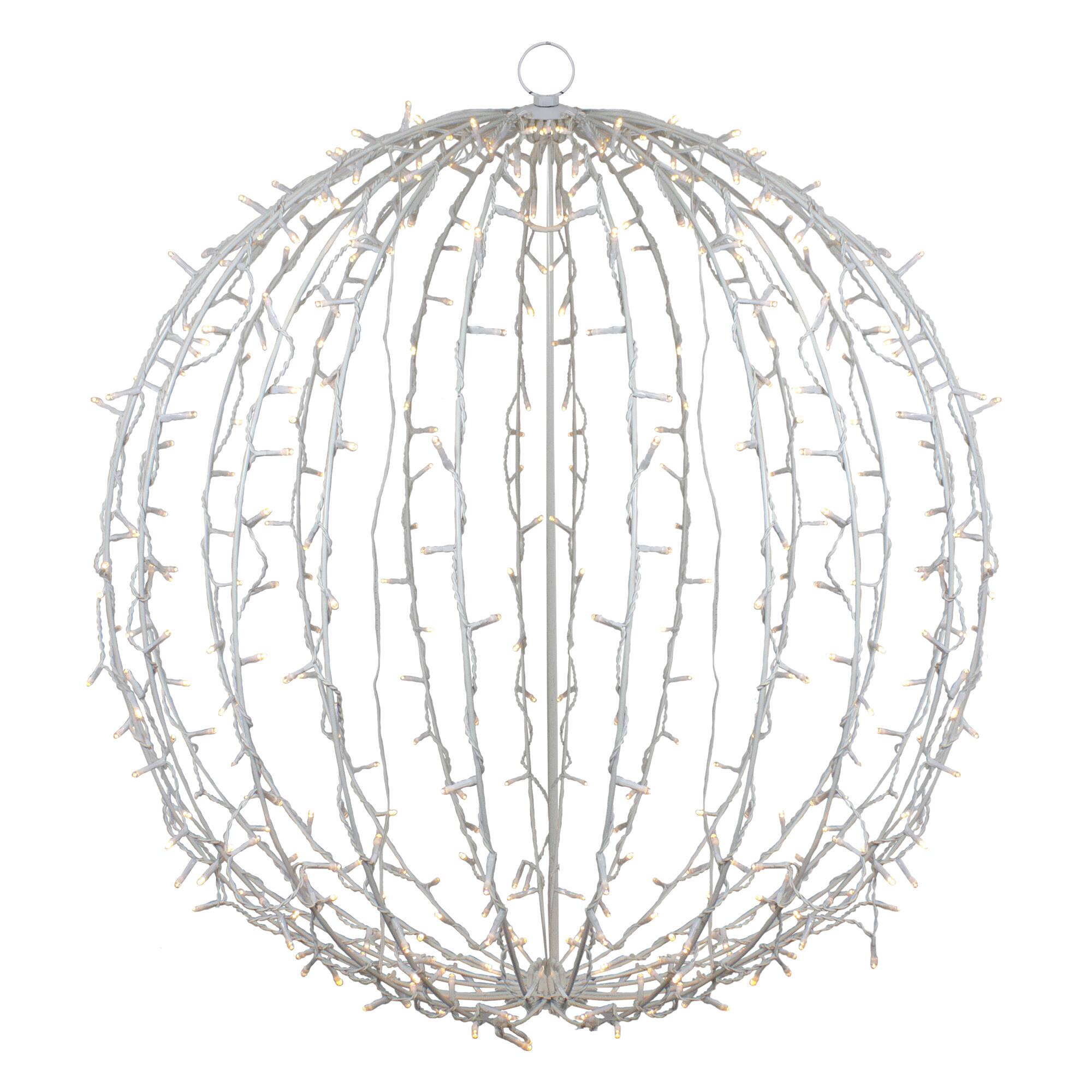 30" LED Lighted 3D Christmas Hanging Ball Decoration