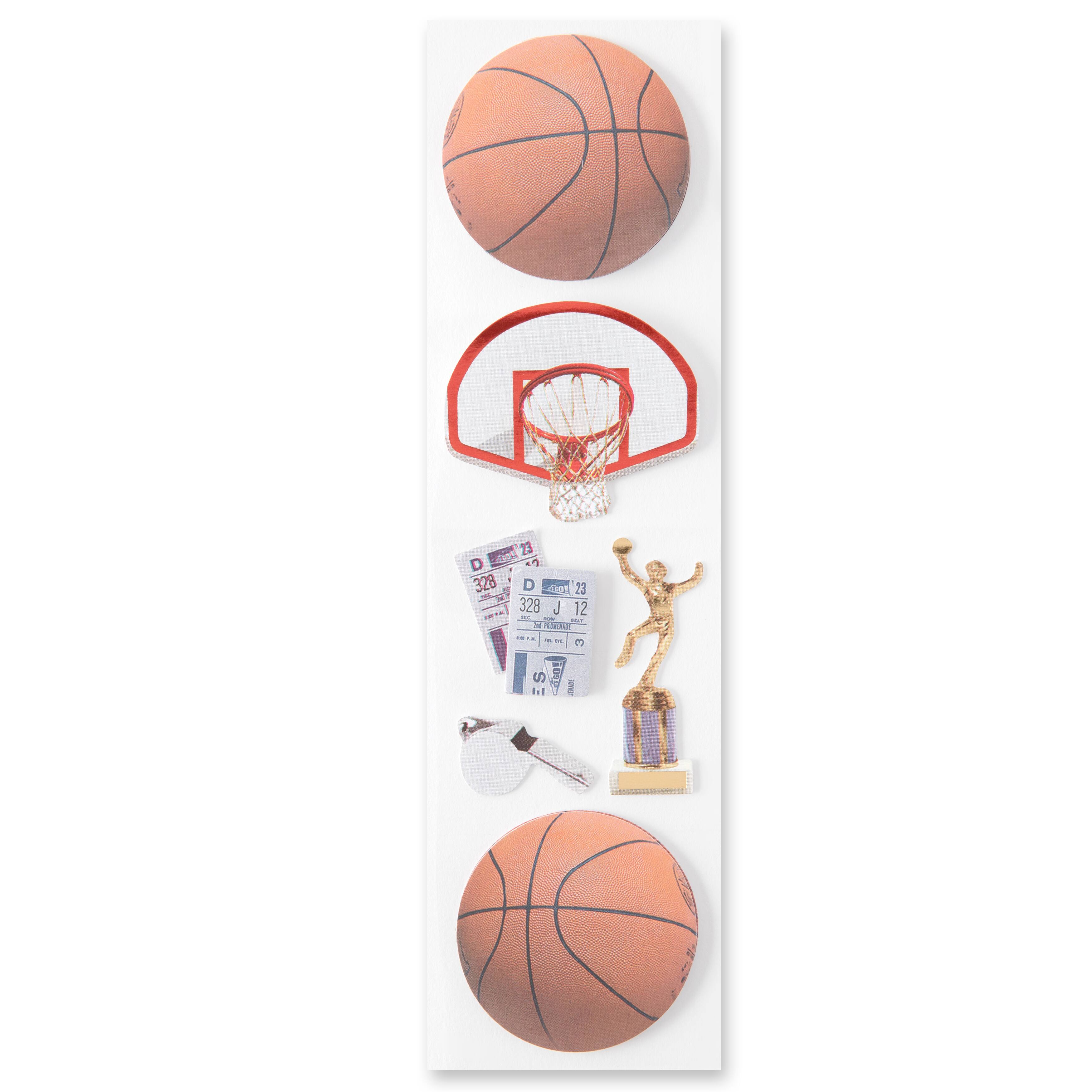 12 Pack: Basketball Stickers by Recollections