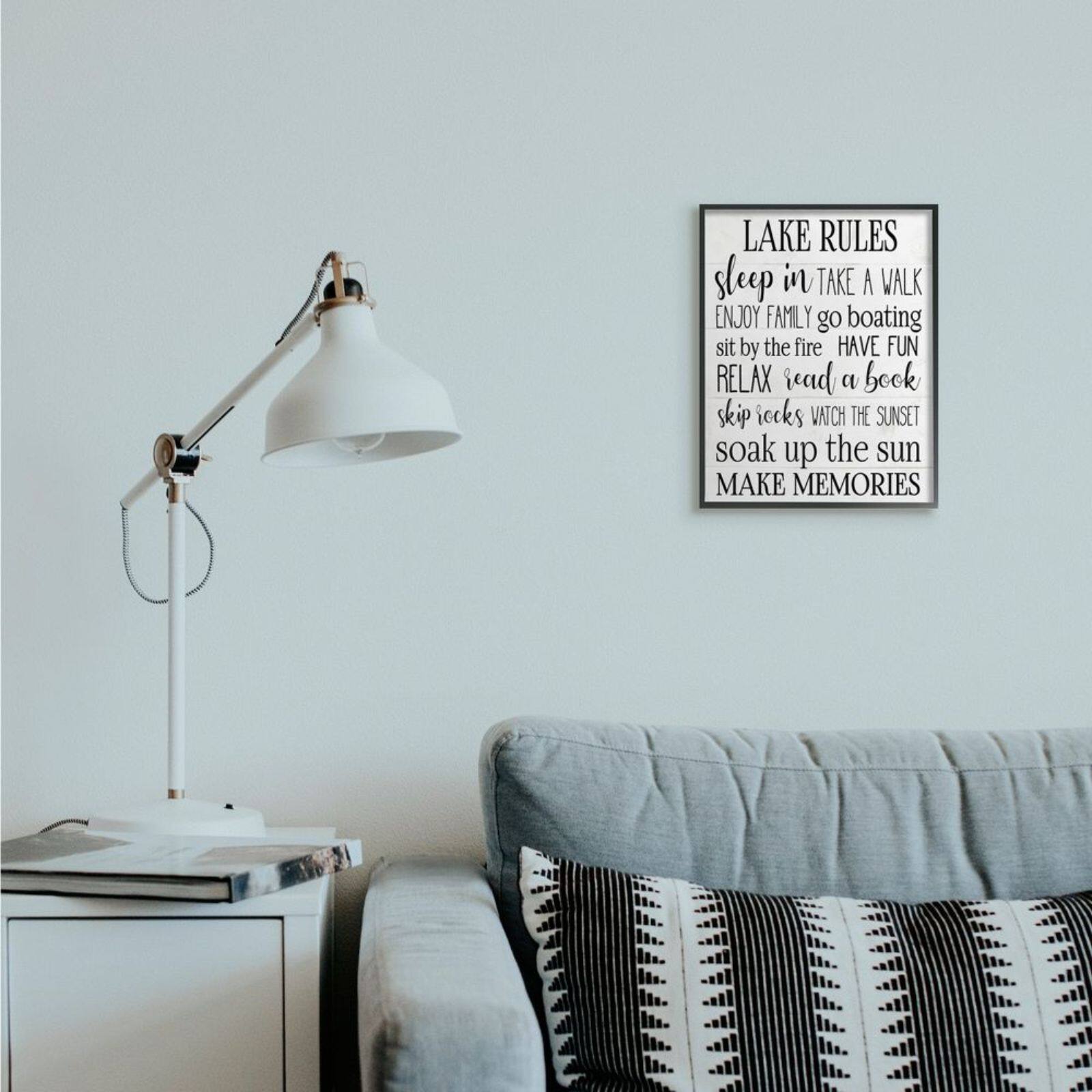Stupell Industries Lake Rules Wall Art in Frame