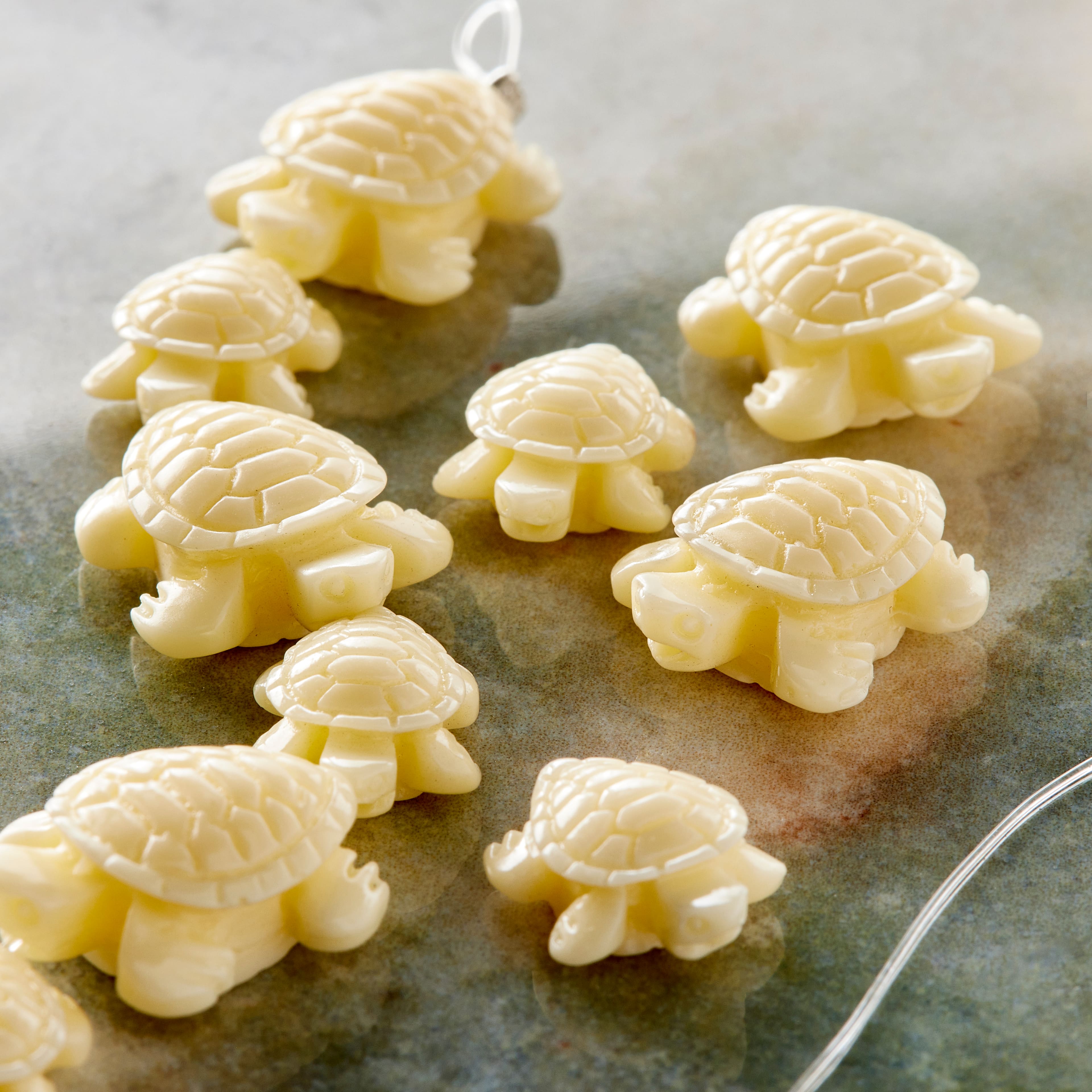 Cream Reconstituted Quartzite Turtle Beads by Bead Landing™