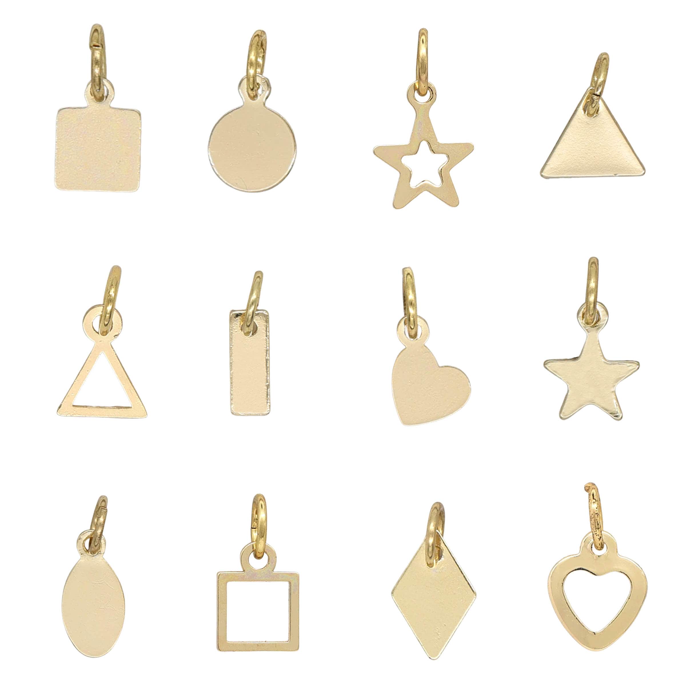 12 Pack: Gold Basic Shapes Charms by Bead Landing™