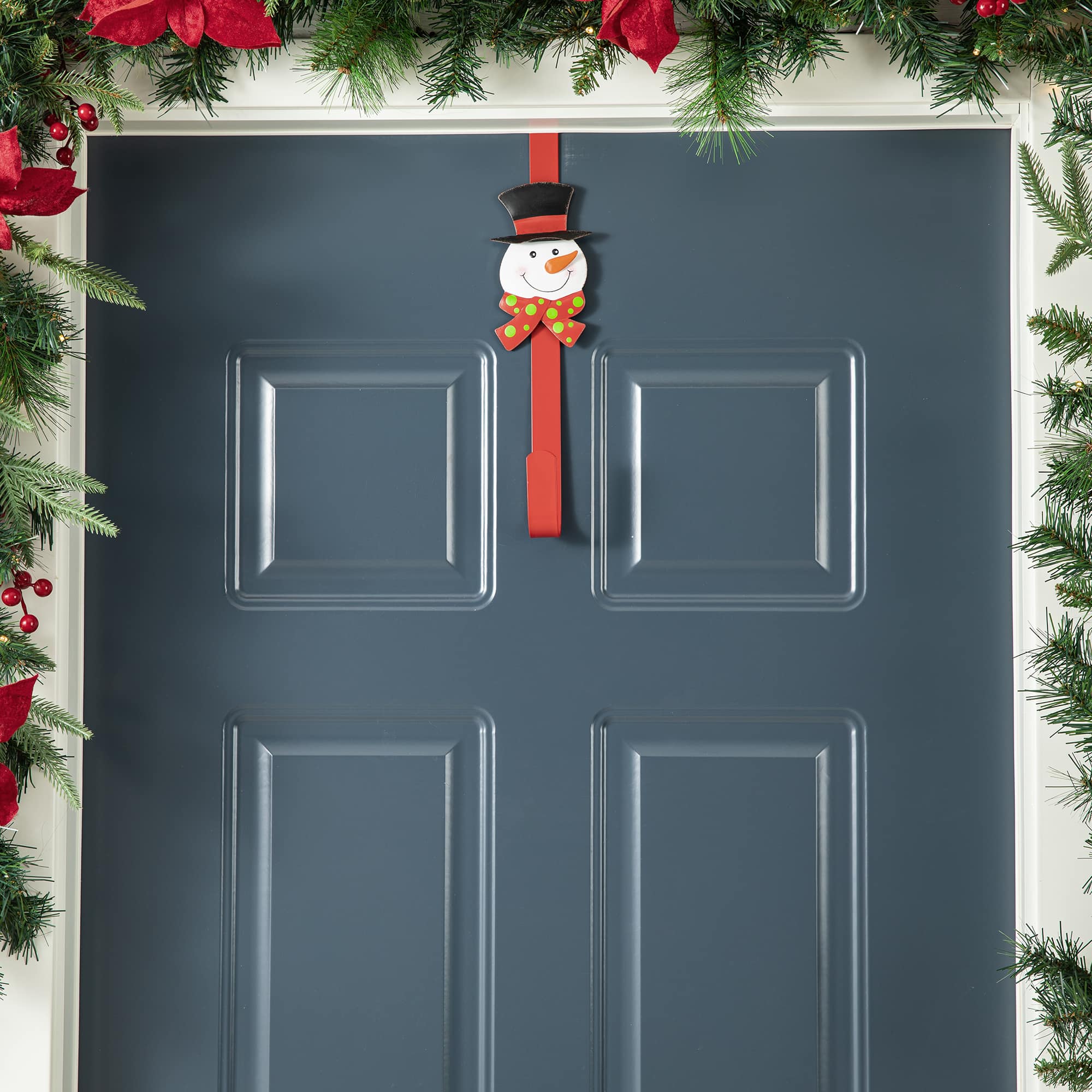 Glitzhome® 14" Christmas Metal Elf, Snowman & Santa Wreath Hanger Set