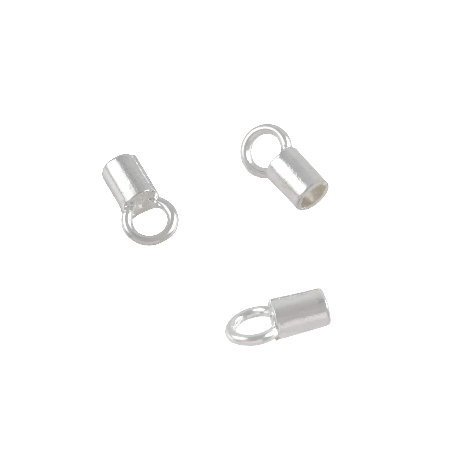 12 Packs: 26 ct. (312 total) 3mm Silver Crimp End Caps by Bead Landing™